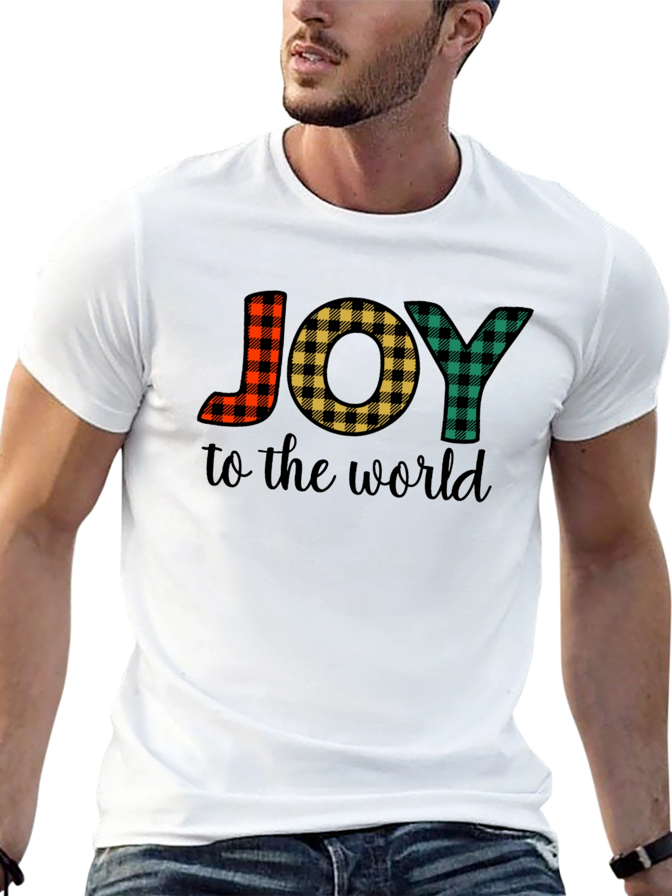Plaid JOY Christmas T-Shirt