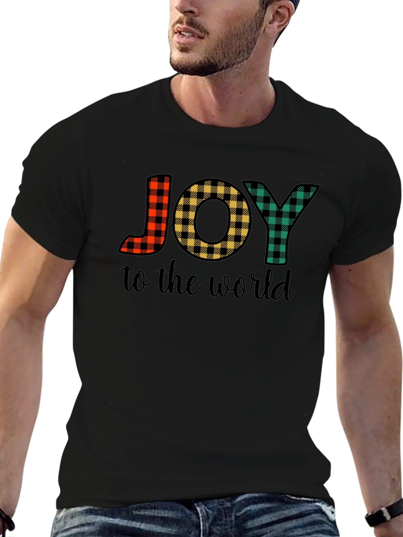 Plaid JOY Christmas T-Shirt