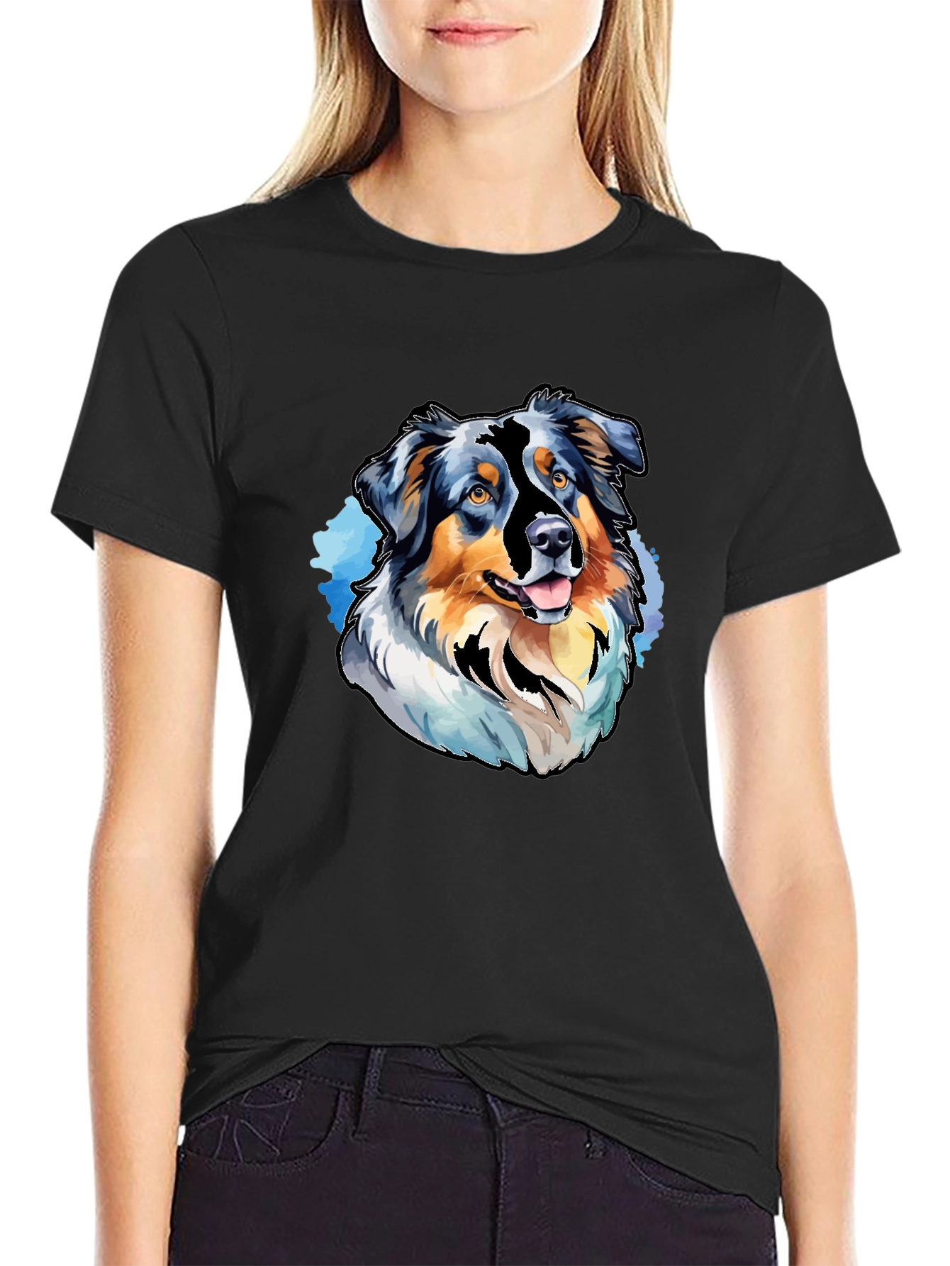 Dog Breed Graphic Tee - Black Casual T-Shirt