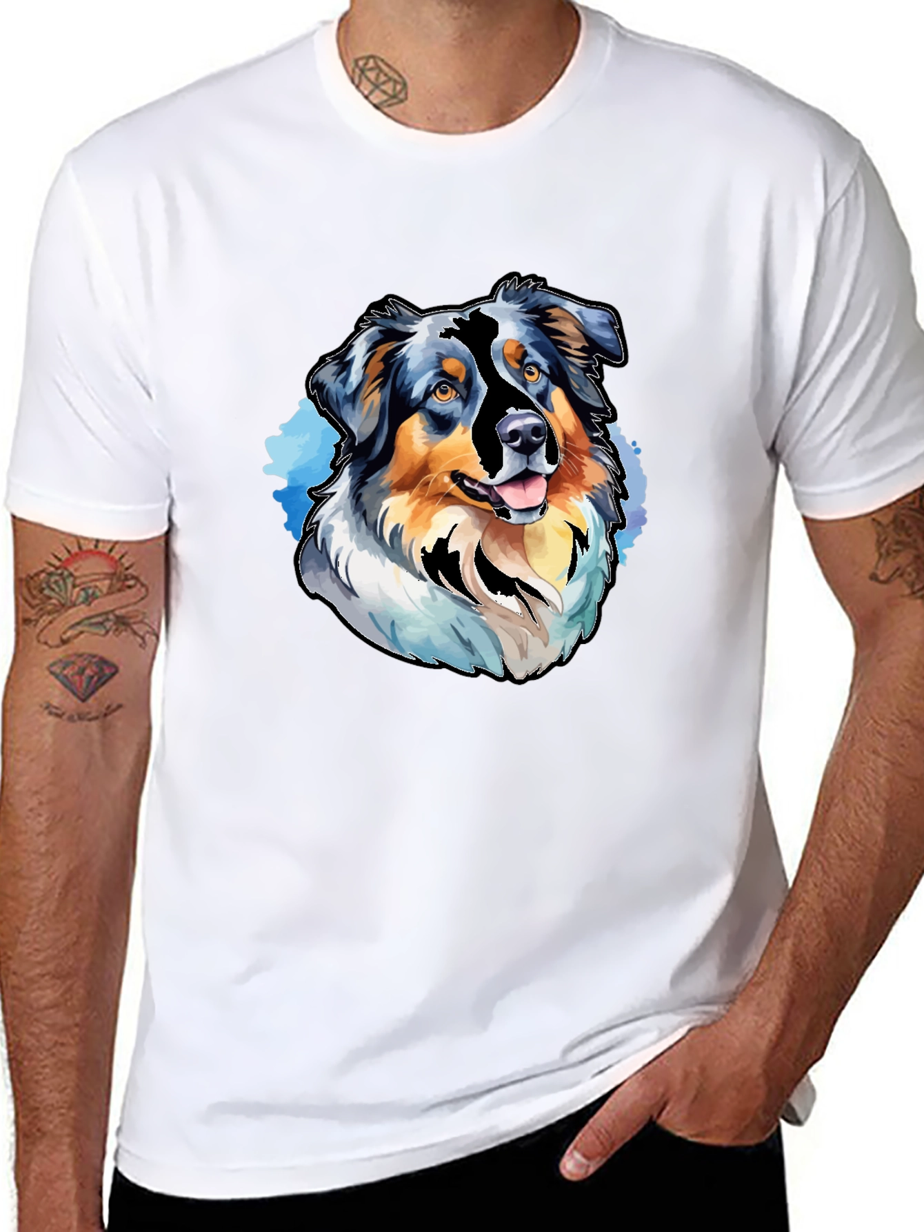 Dog Breed Graphic Tee - Black Casual T-Shirt