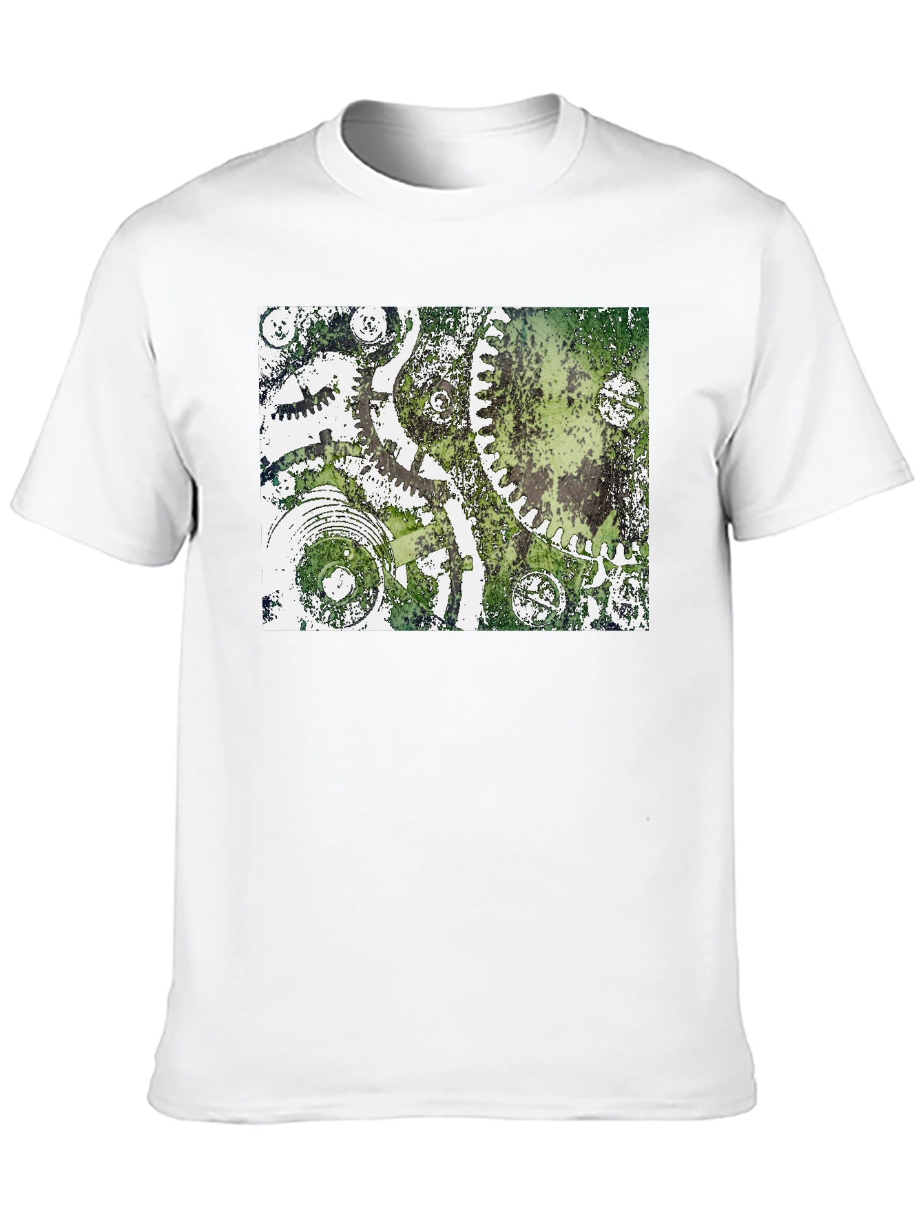 Steampunk Gear Graphic Tee - Black Cotton T-Shirt