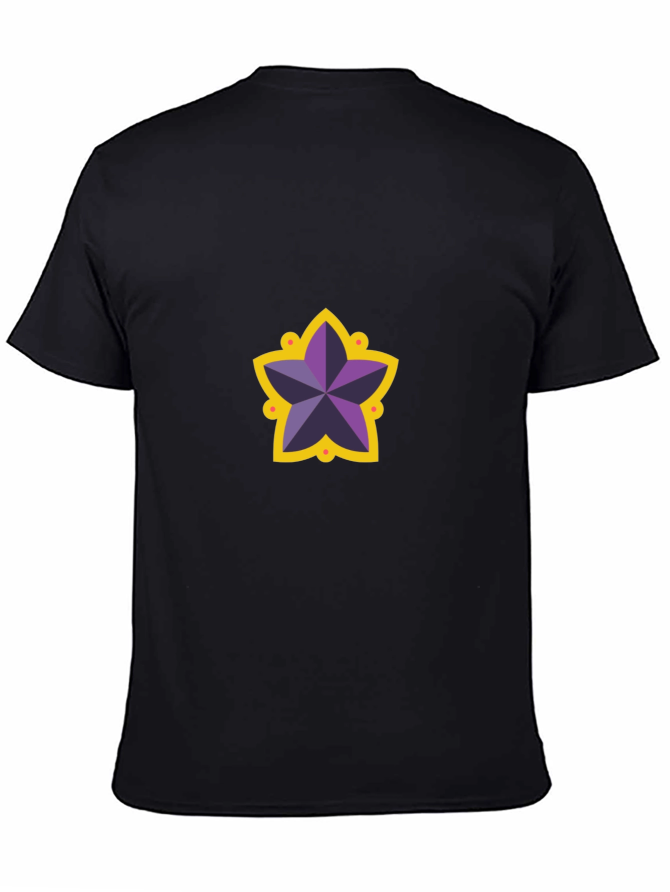 Star Motif Black T-Shirt