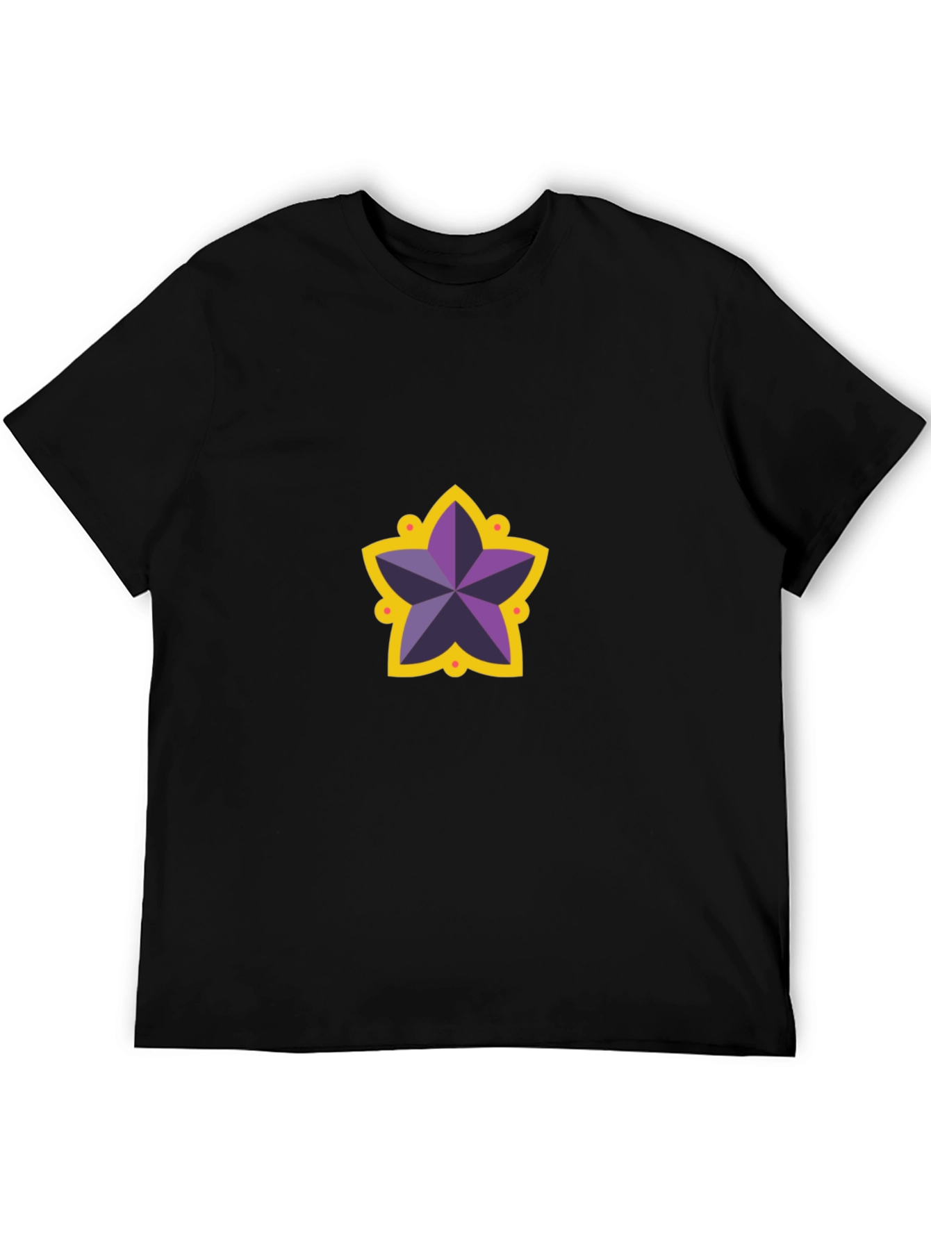 Star Motif Black T-Shirt