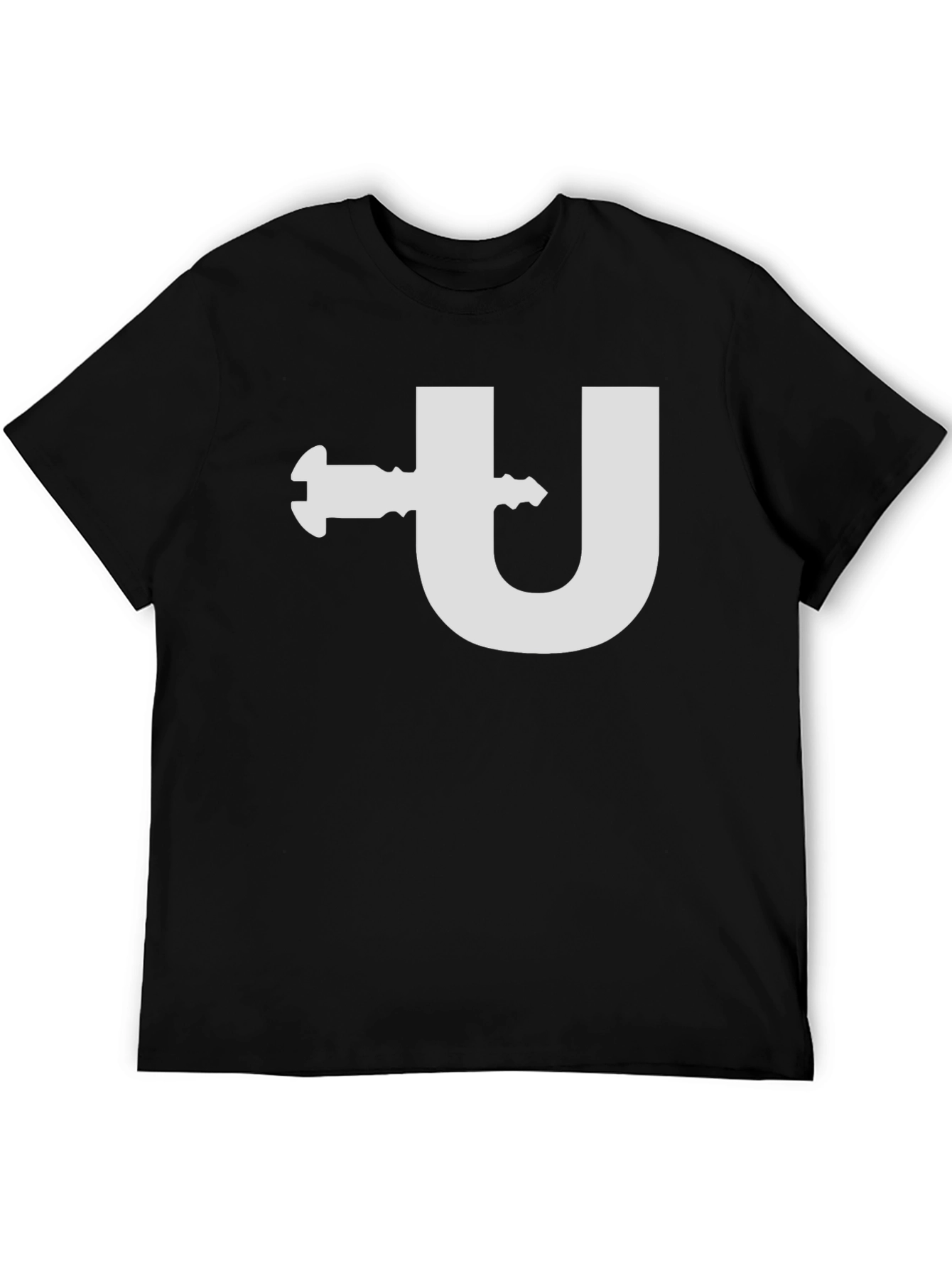 Funny U Clamp T-Shirt - Black Cotton Tee
