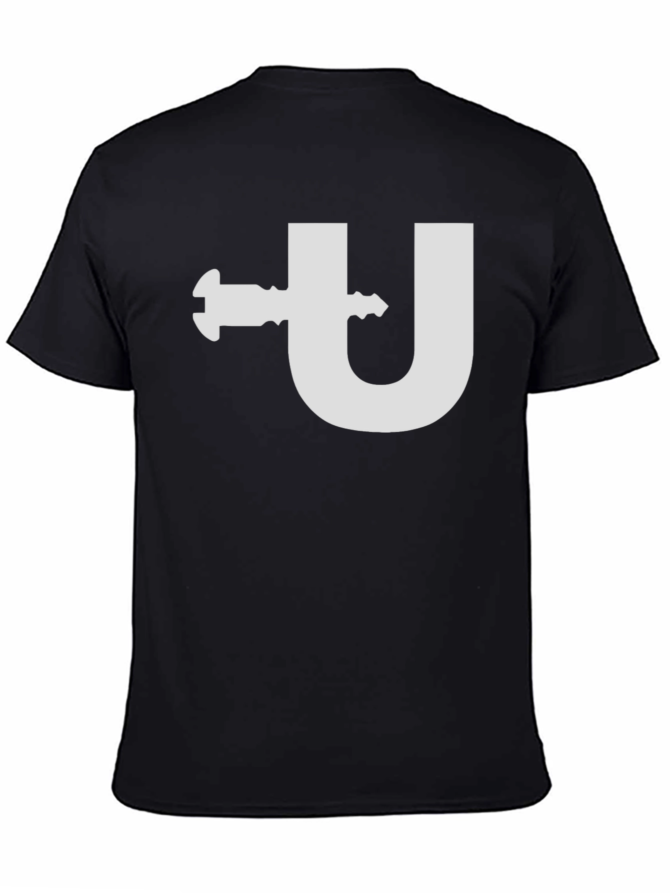 Funny U Clamp T-Shirt - Black Cotton Tee