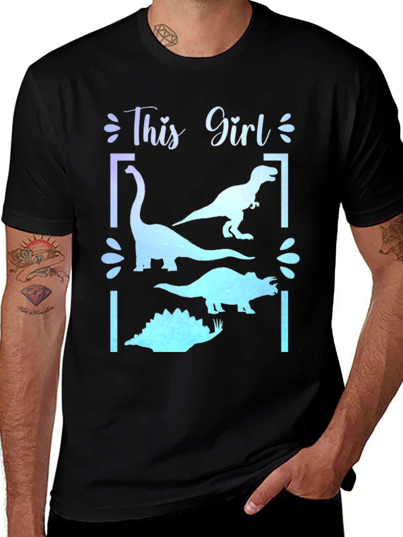 Dinosaur Girl T-Shirt - Black