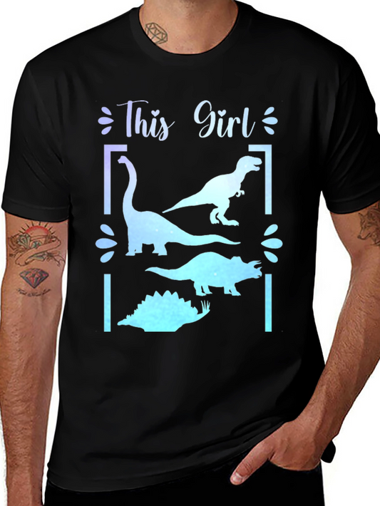 Dinosaur Girl T-Shirt - Black