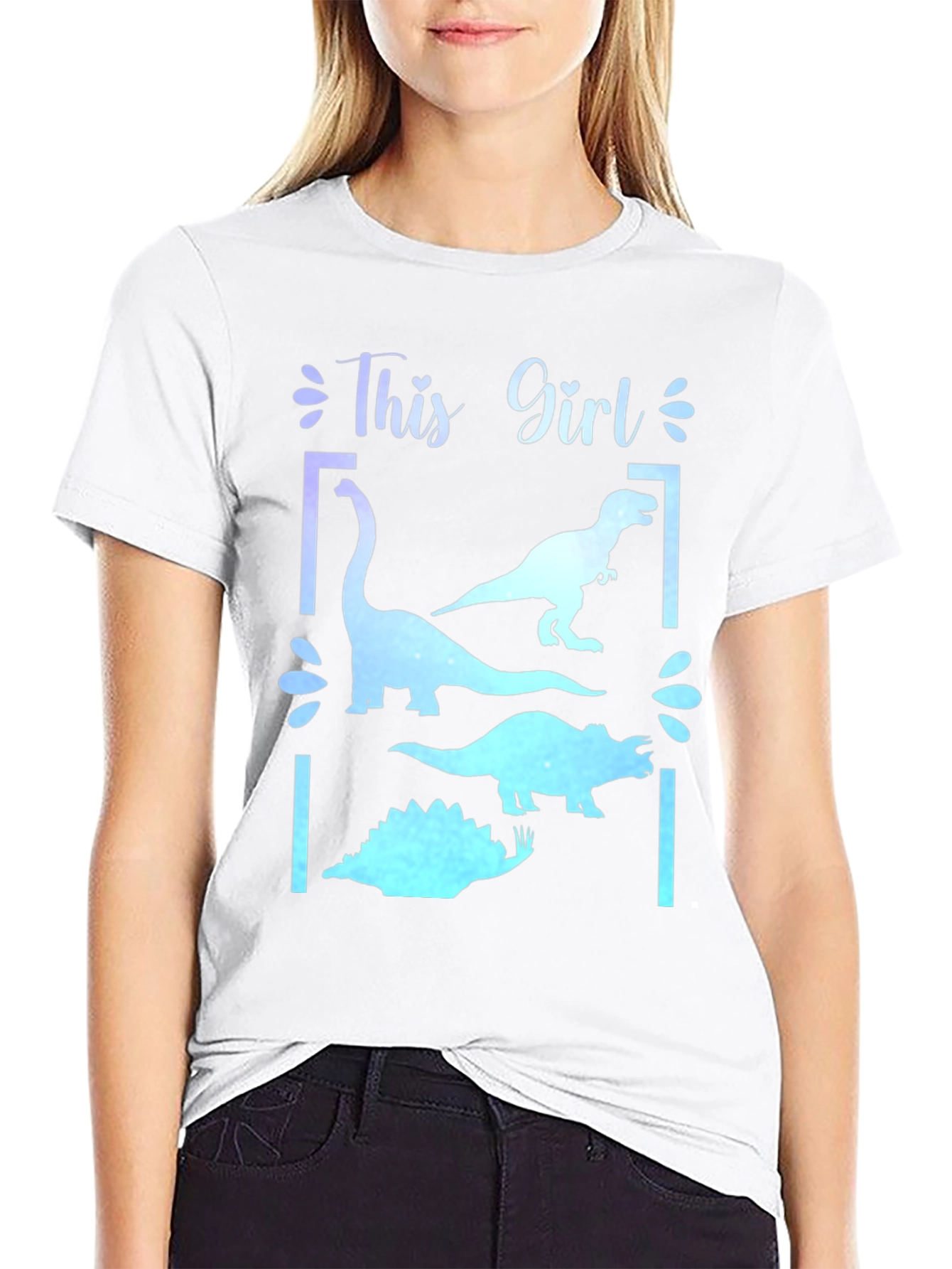 Dinosaur Girl T-Shirt - Black