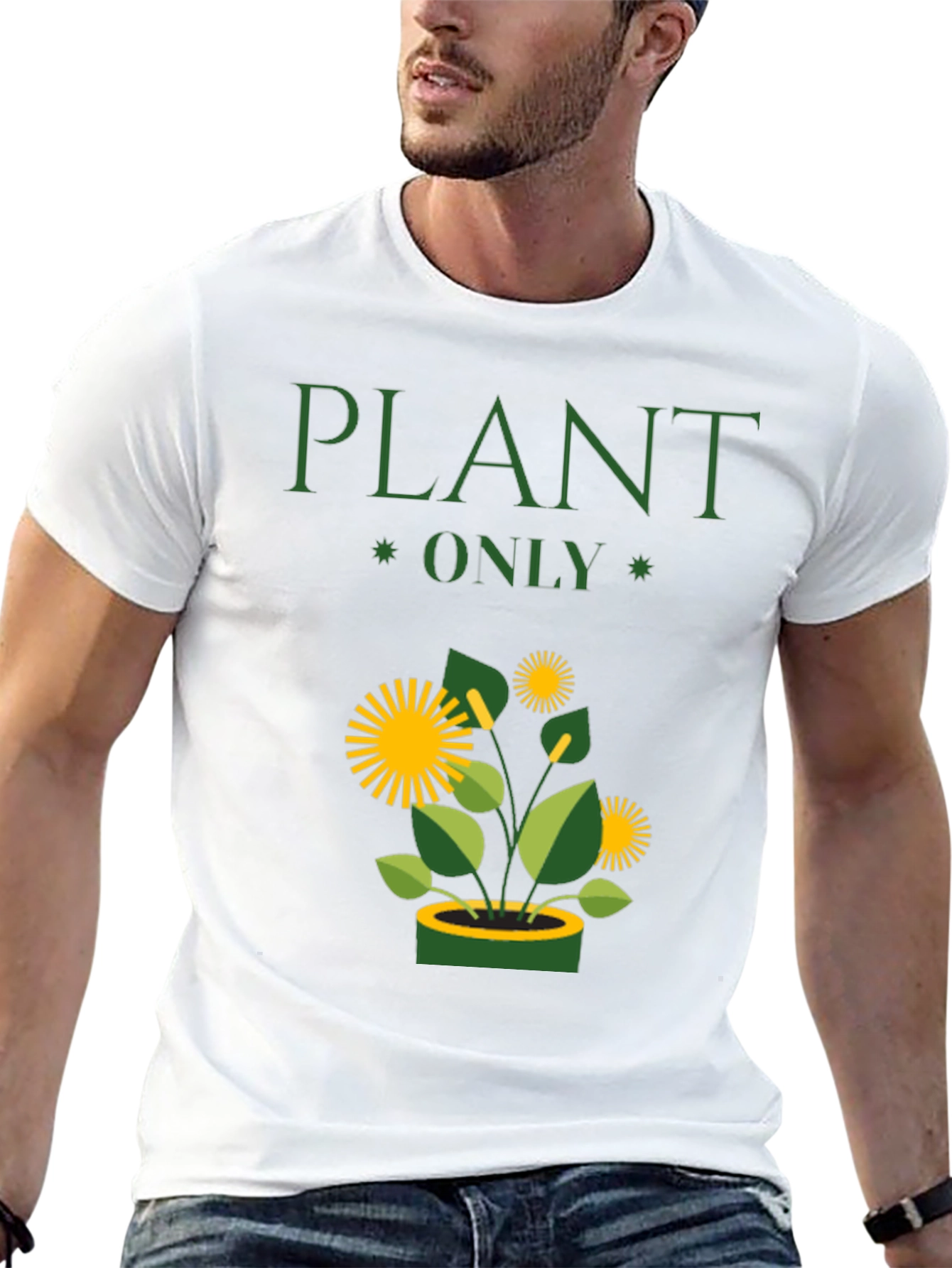 Plant Only Graphic T-Shirt - Eco-Friendly Style