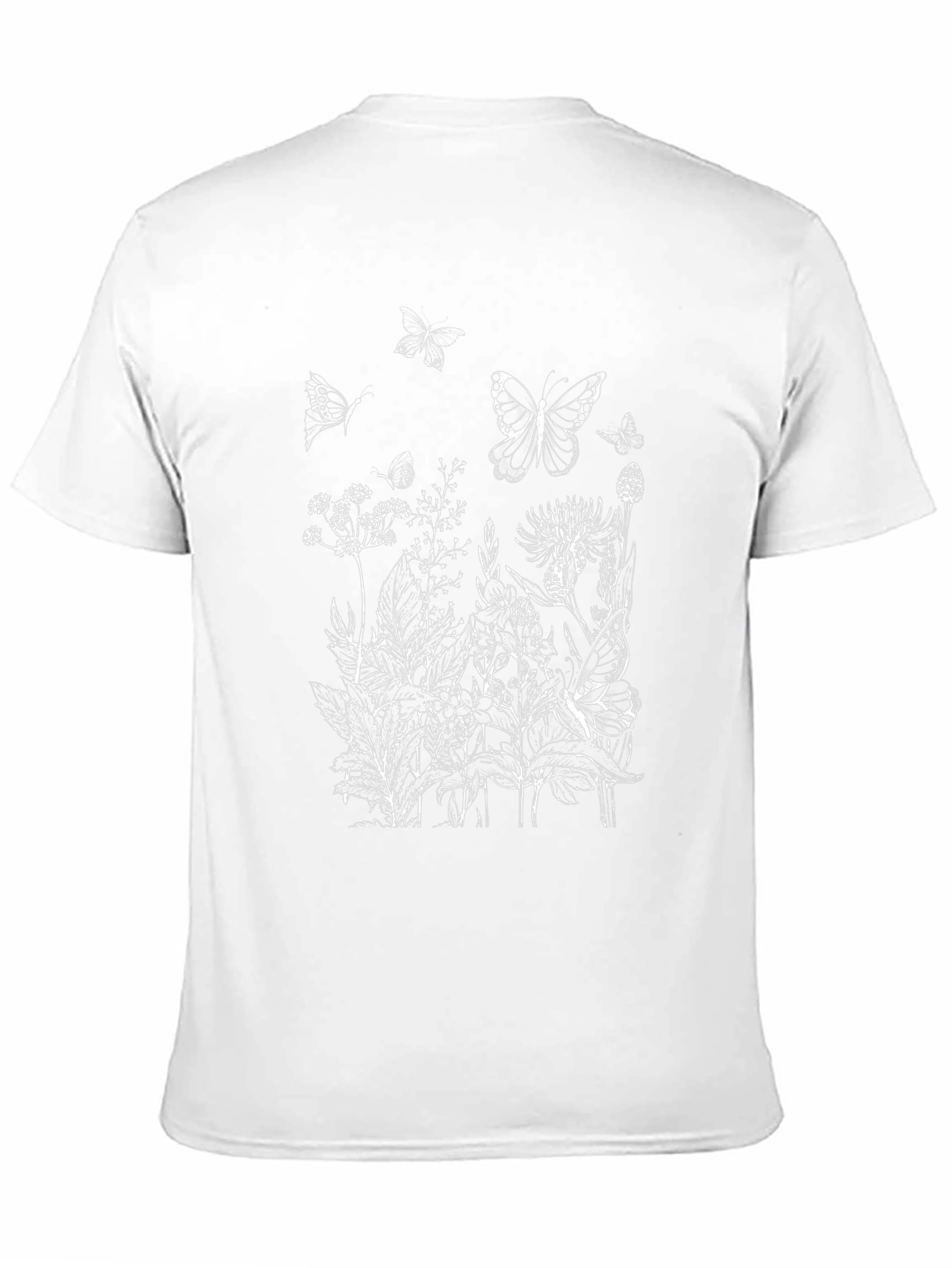 Botanical Butterfly Graphic Black T-Shirt