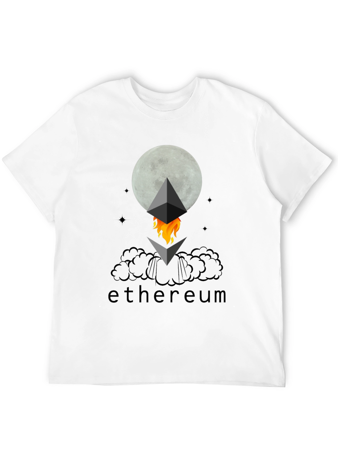 Ethereum to the Moon Black T-Shirt
