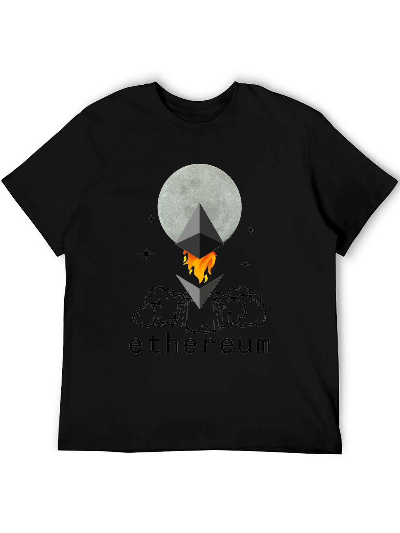 Ethereum to the Moon Black T-Shirt