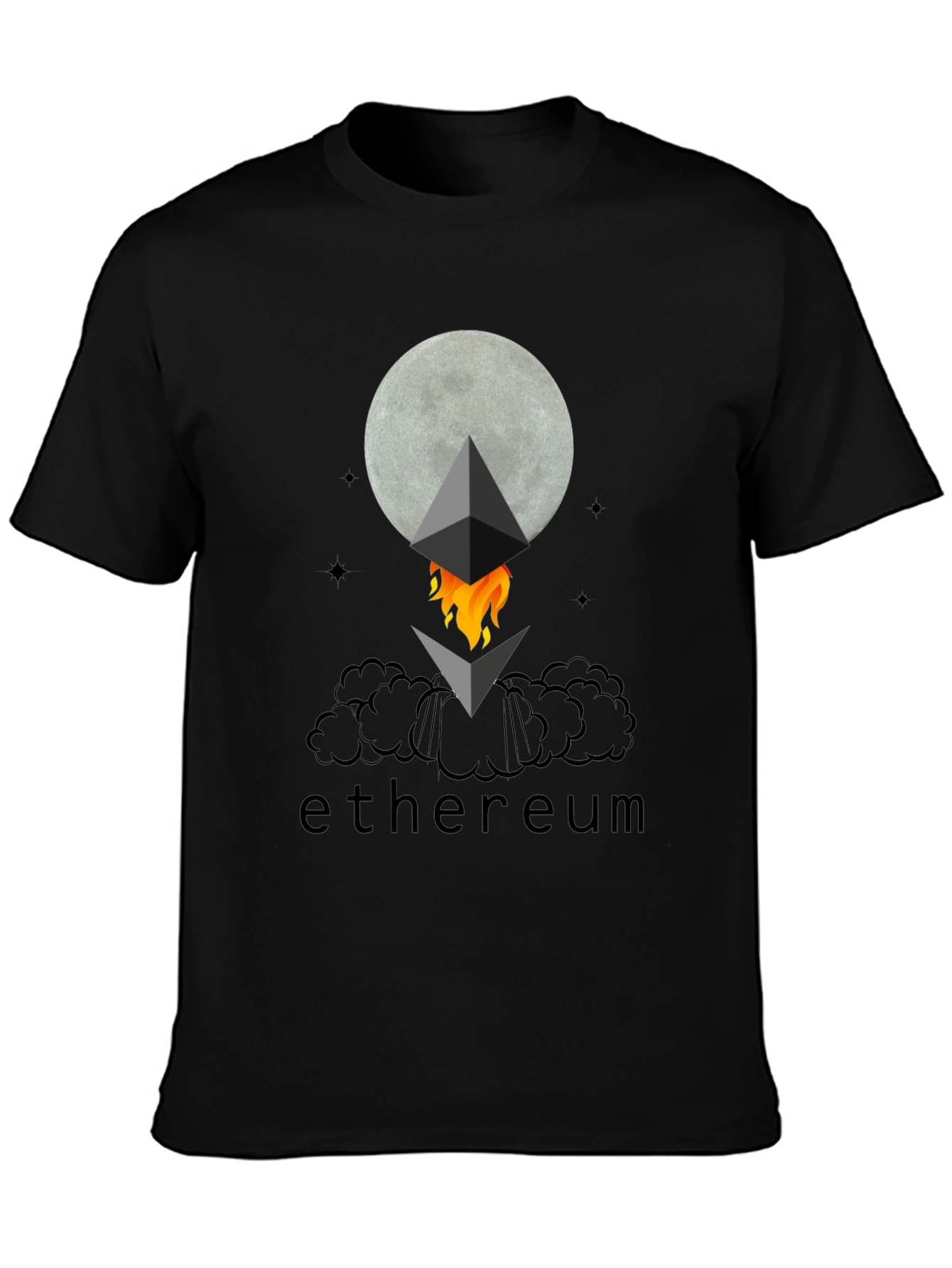 Ethereum to the Moon Black T-Shirt