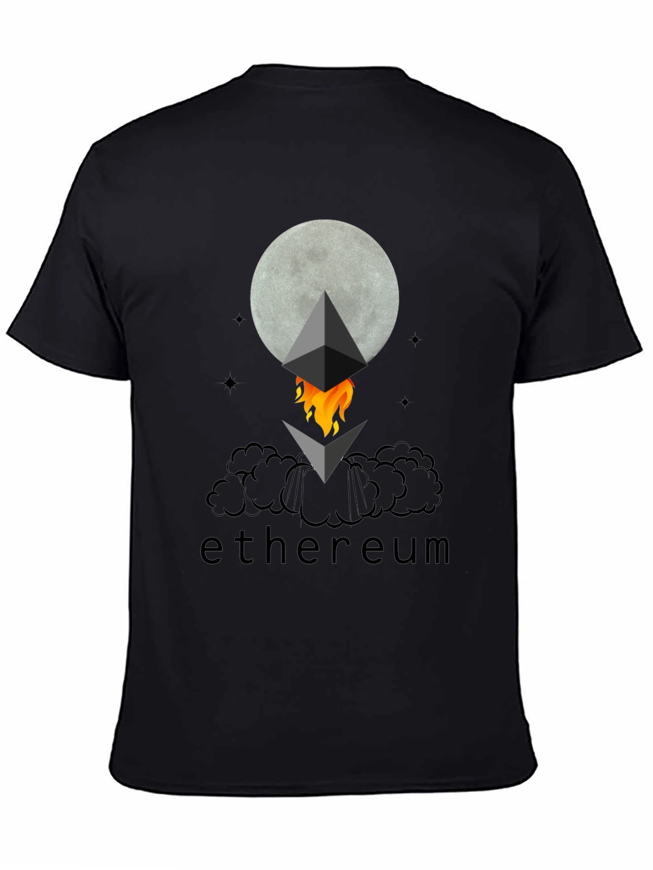 Ethereum to the Moon Black T-Shirt