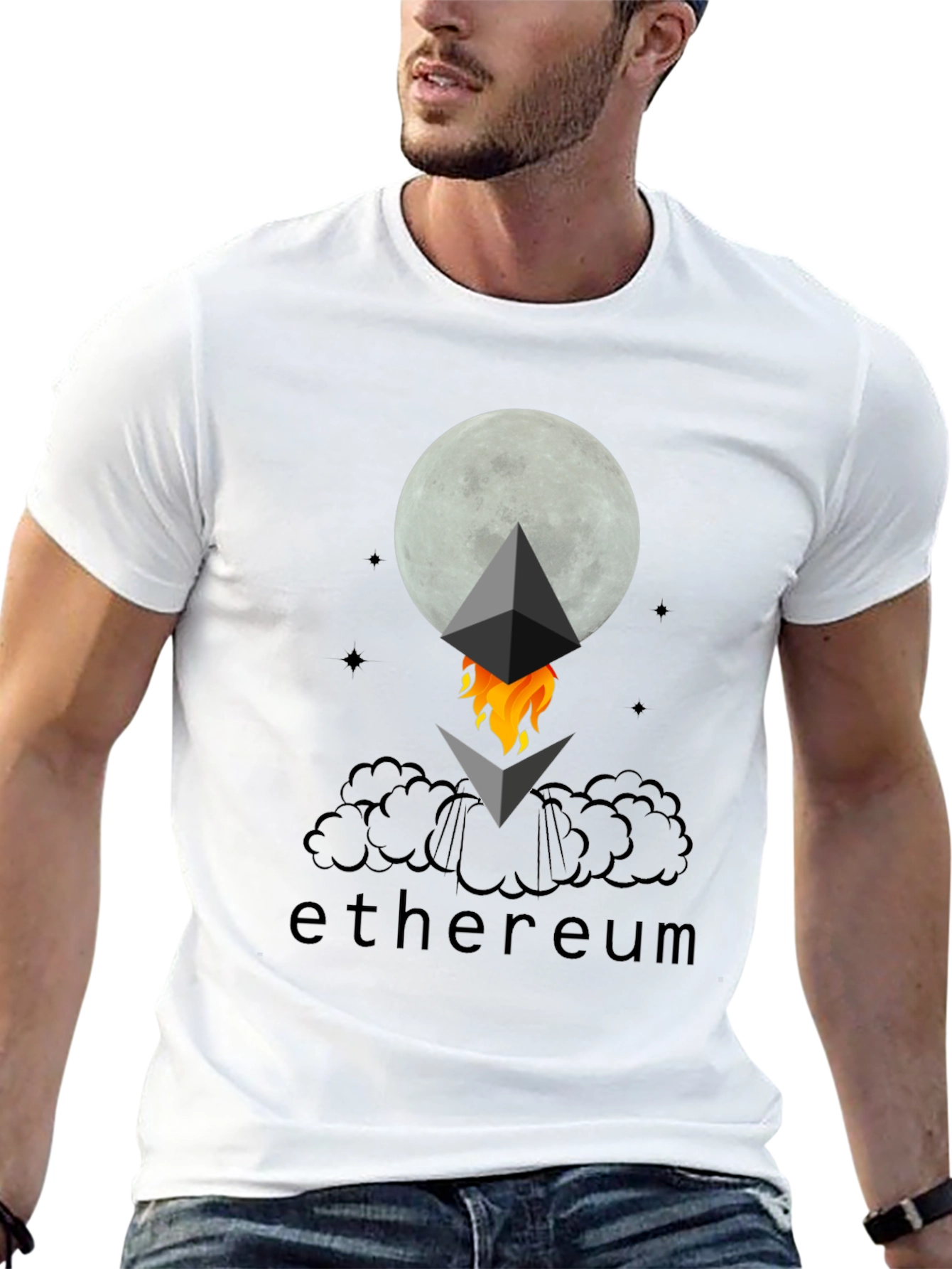 Ethereum to the Moon Black T-Shirt