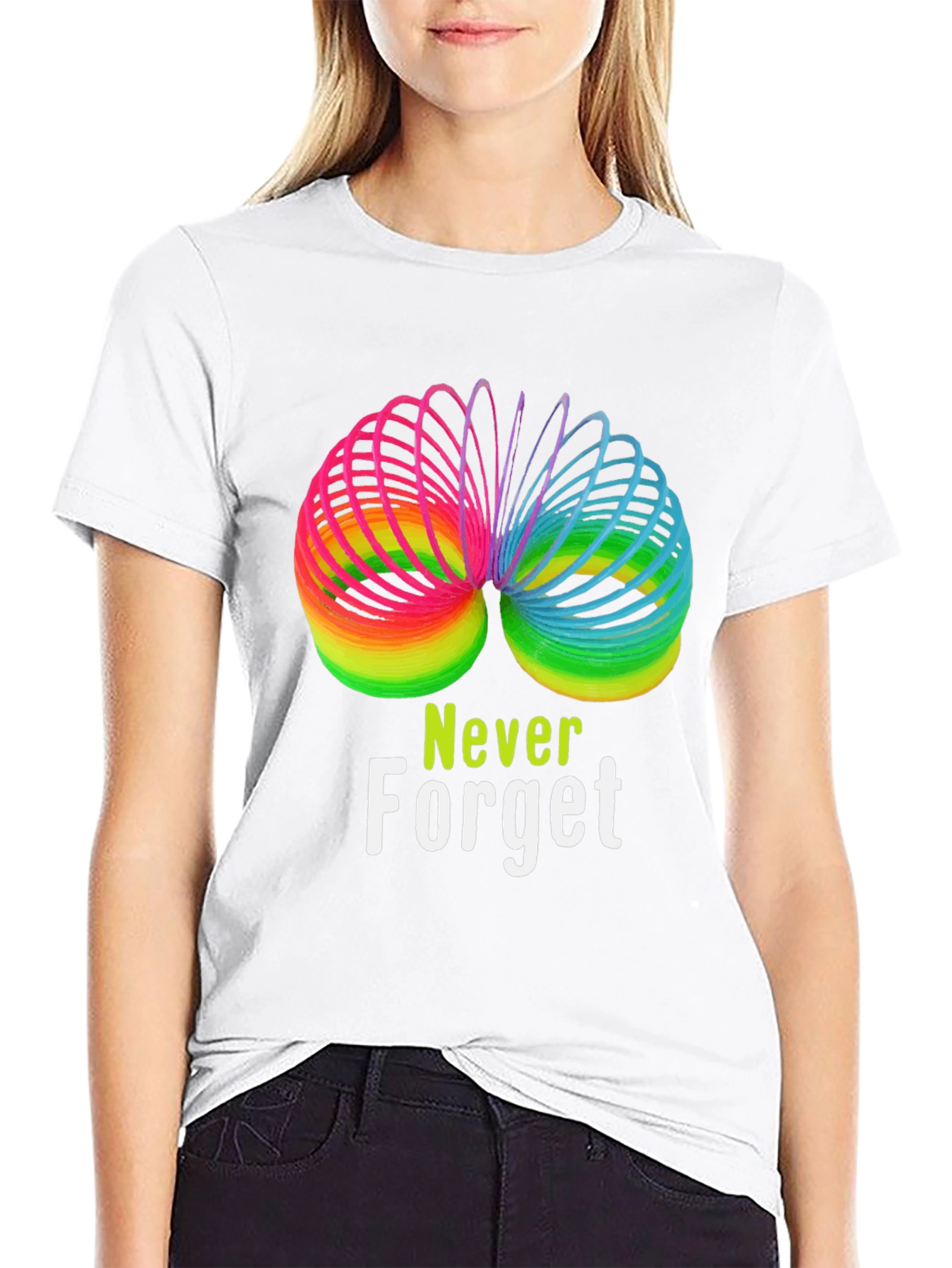 Rainbow Slinky Never Forget T-Shirt