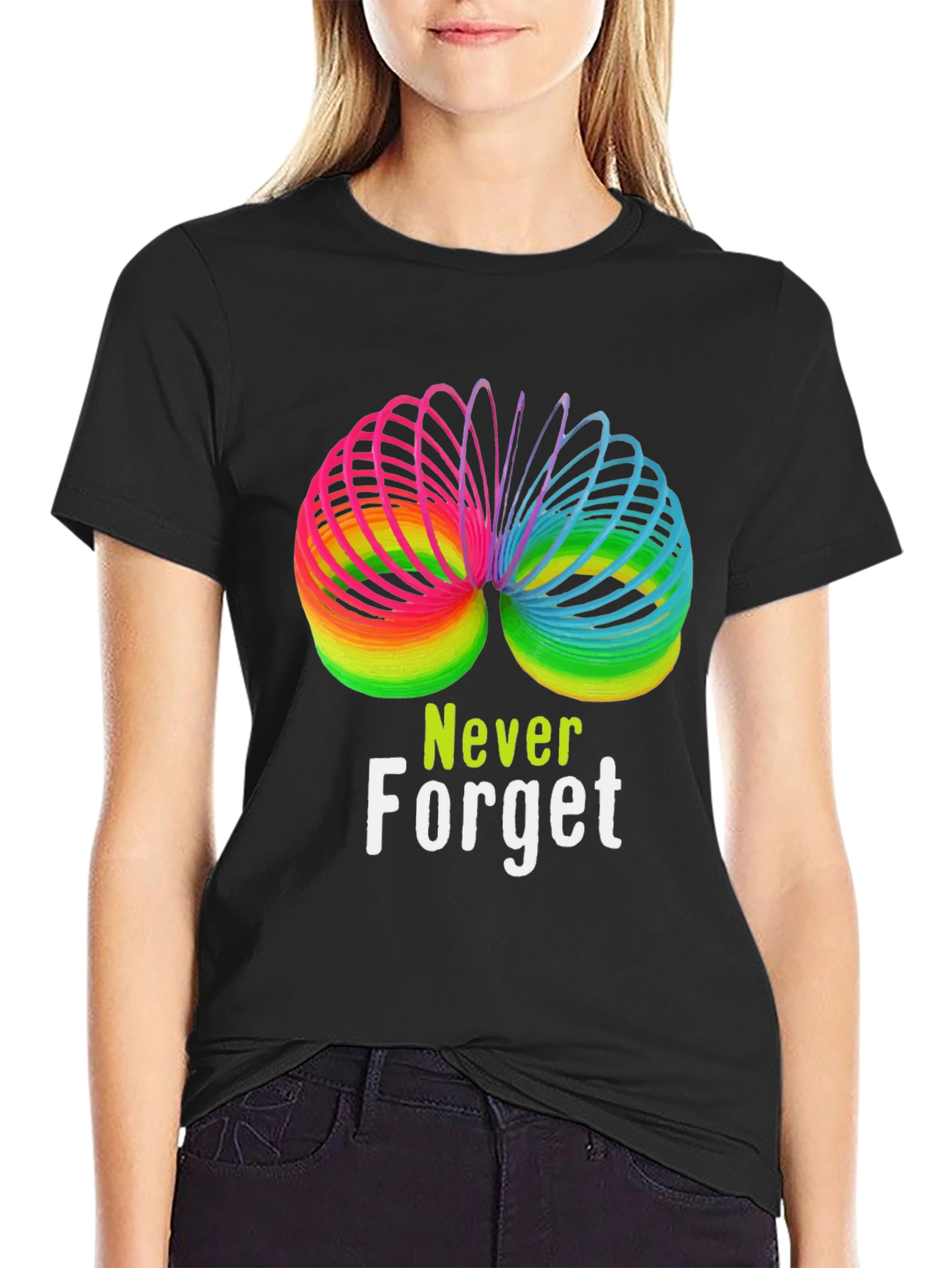 Rainbow Slinky Never Forget T-Shirt