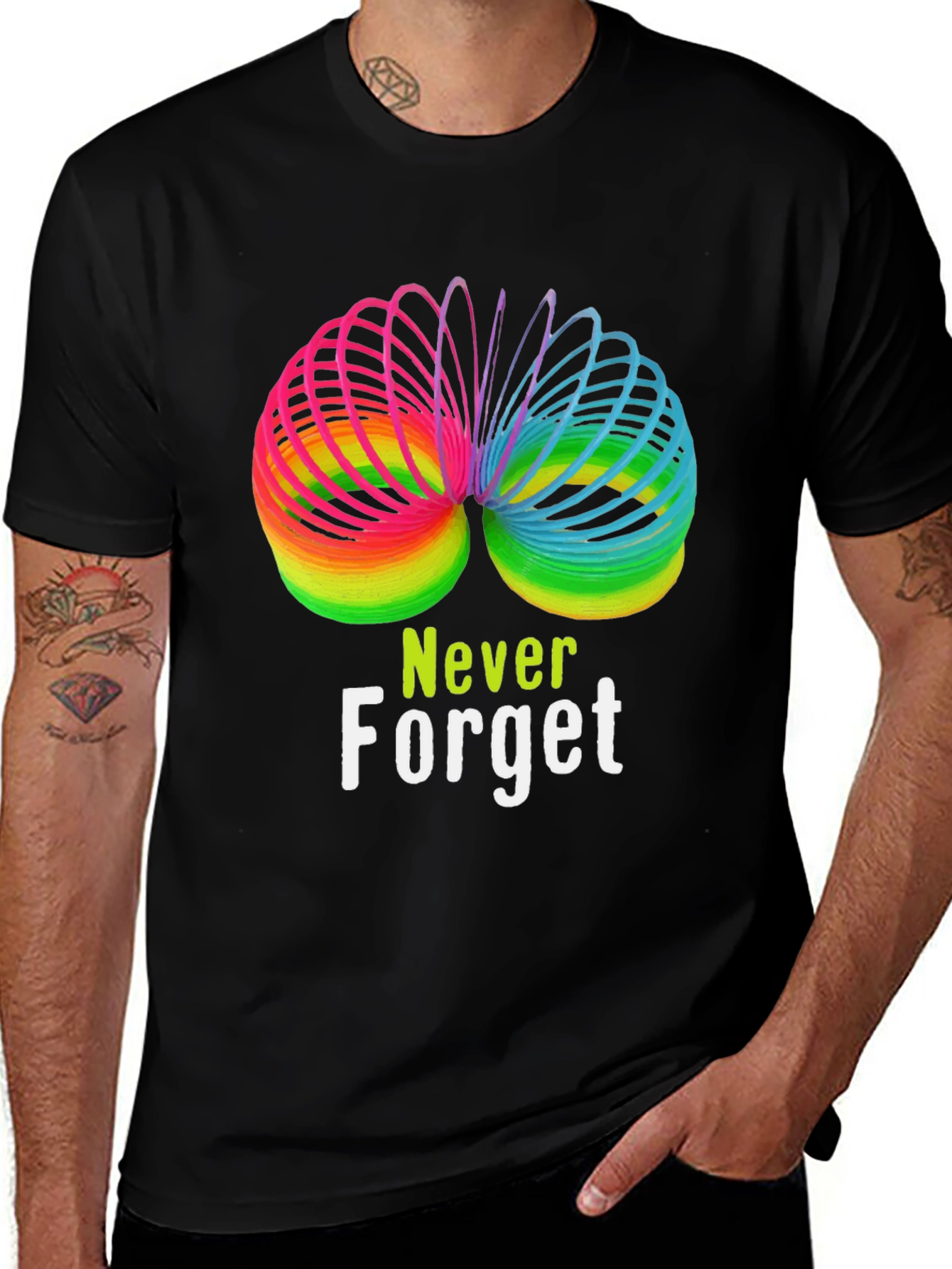 Rainbow Slinky Never Forget T-Shirt