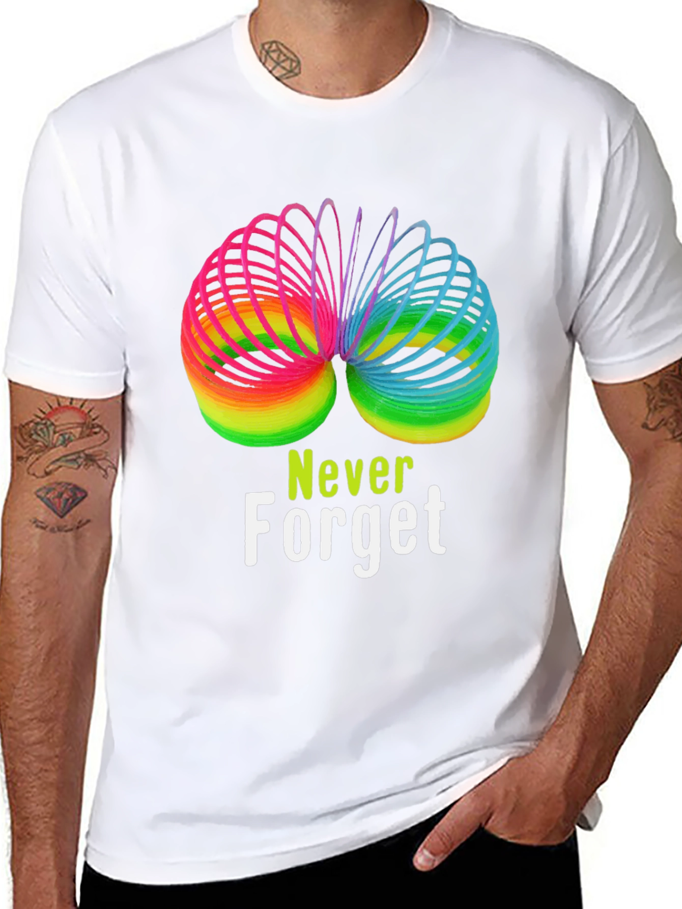 Rainbow Slinky Never Forget T-Shirt