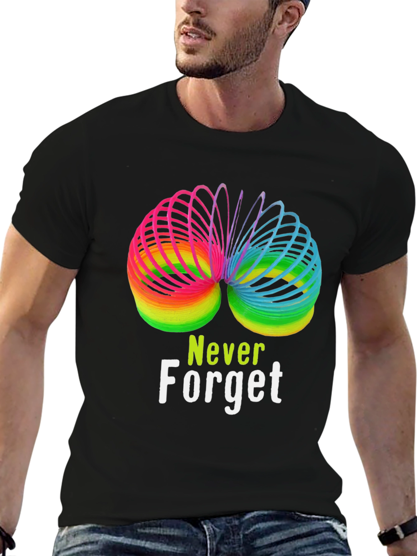 Rainbow Slinky Never Forget T-Shirt