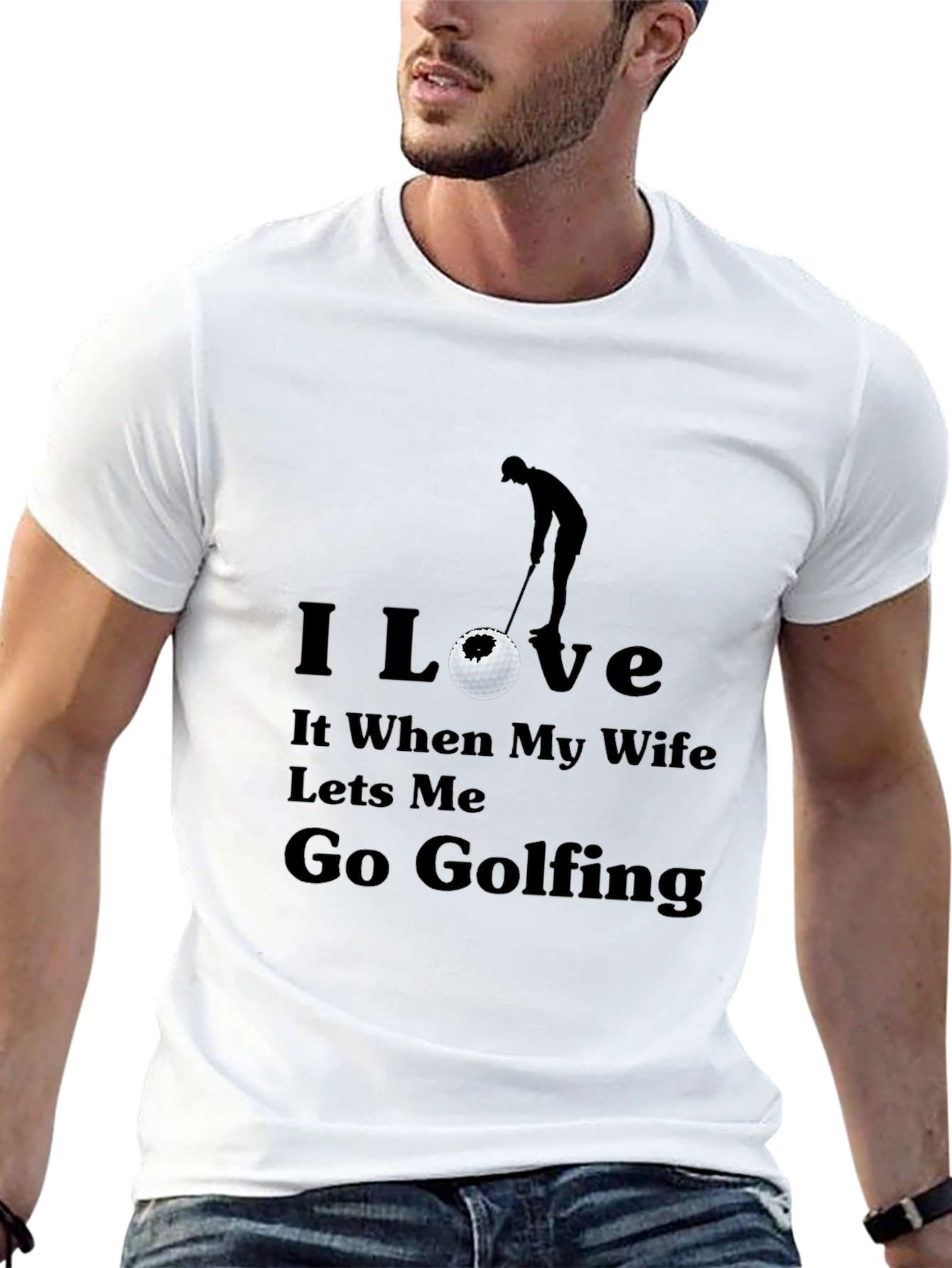 Funny Golfing T-Shirt: Wife Lets Me Golf