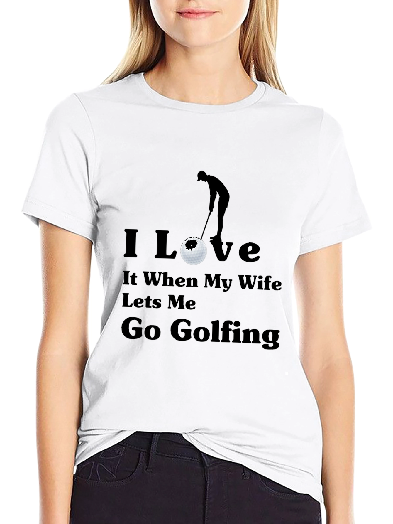 Funny Golfing T-Shirt: Wife Lets Me Golf