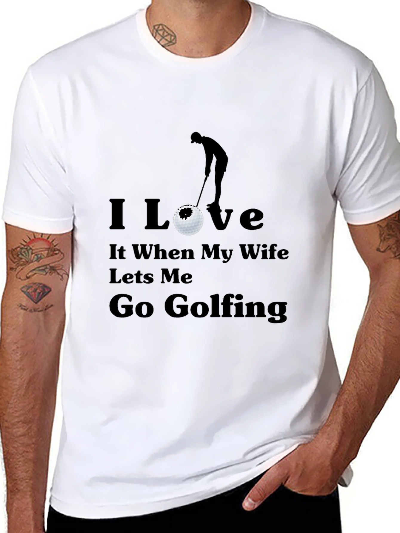 Funny Golfing T-Shirt: Wife Lets Me Golf