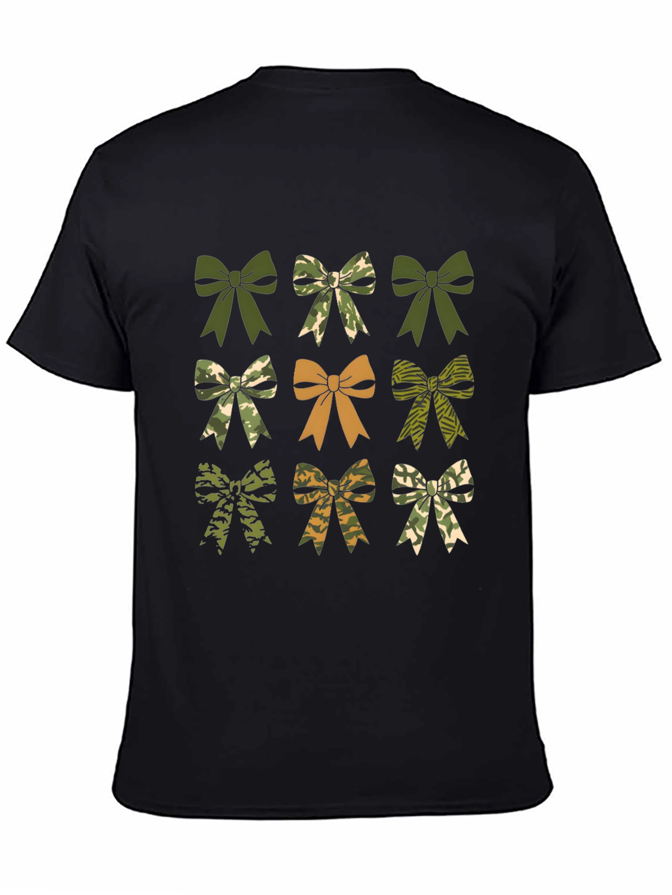 Camouflage Bow T-Shirt - Mens Black Tee