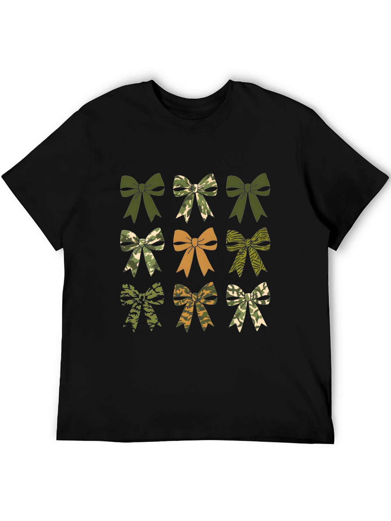 Camouflage Bow T-Shirt - Mens Black Tee