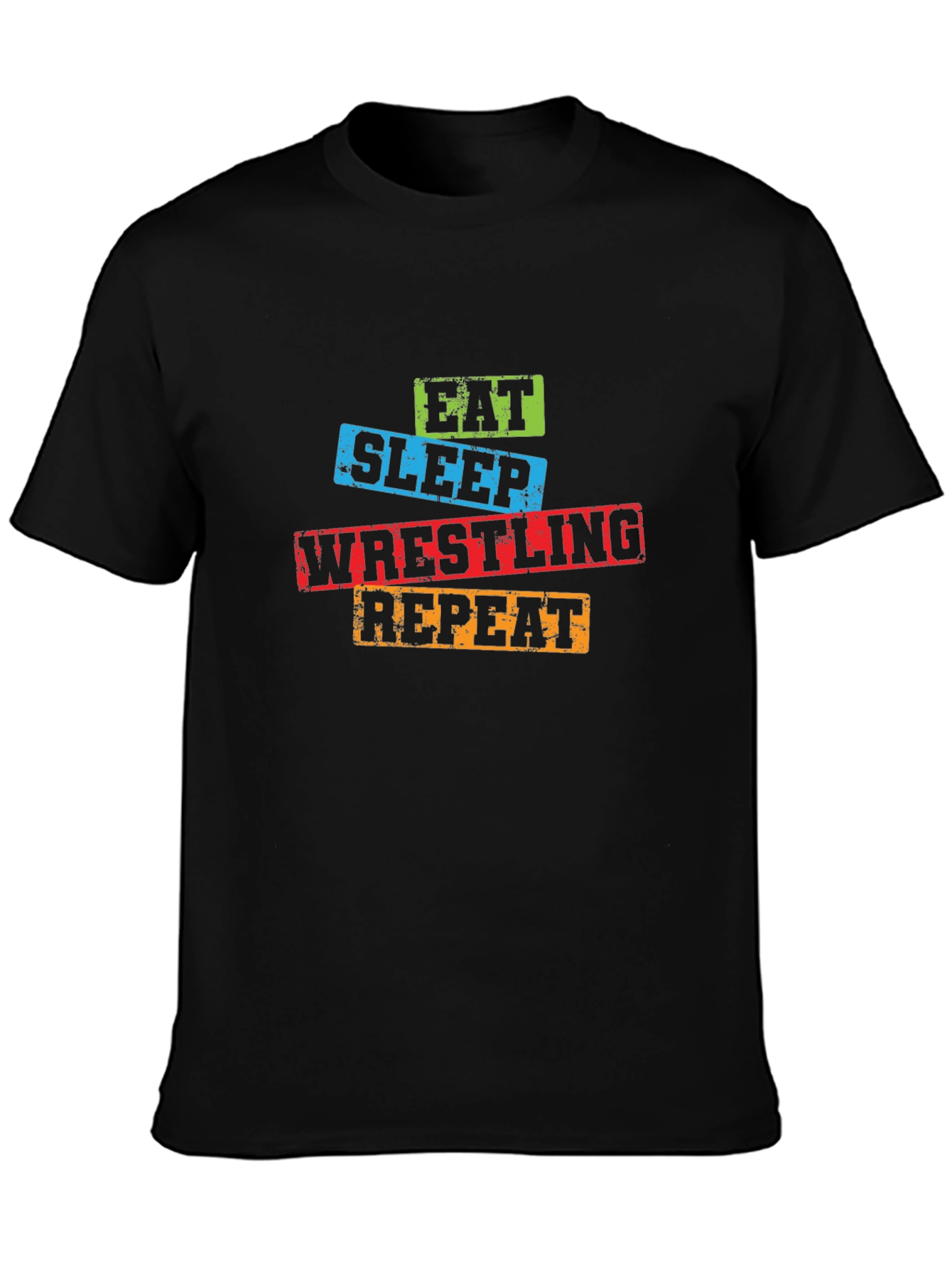 Eat Sleep Wrestling Repeat Graphic Tee