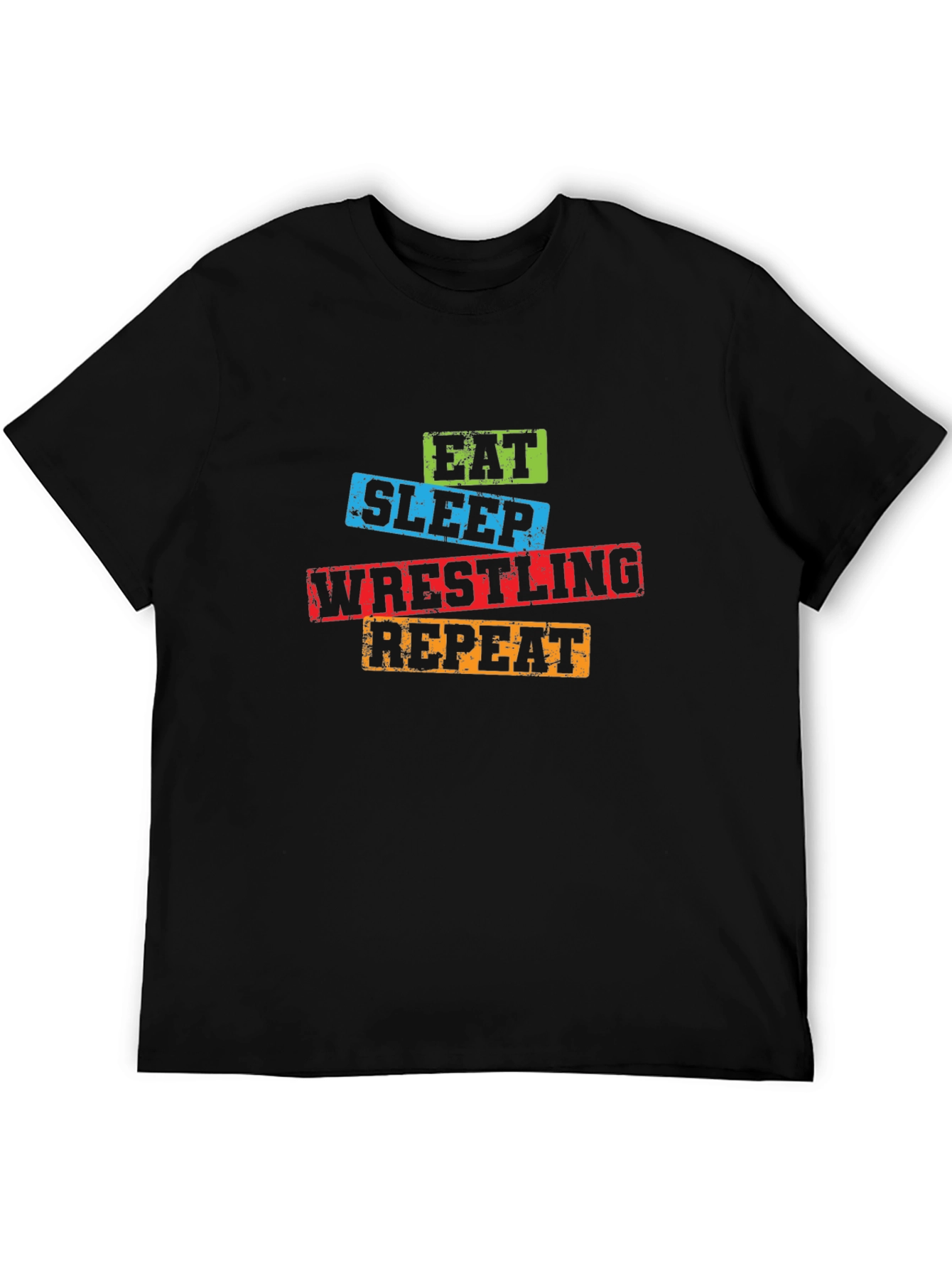 Eat Sleep Wrestling Repeat Graphic Tee