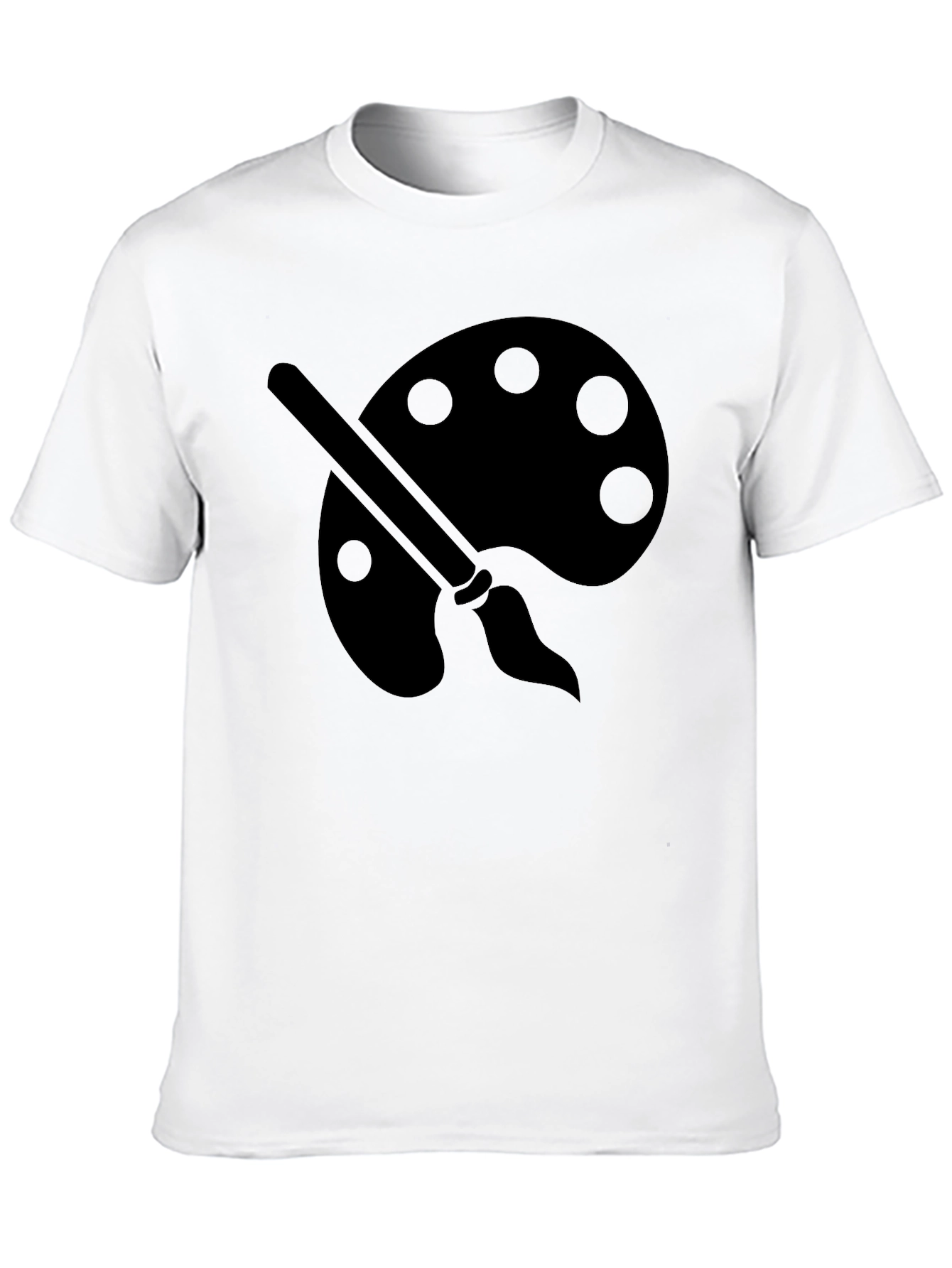 Artist Palette Graphic Tee - Black Cotton Crewneck T-Shirt