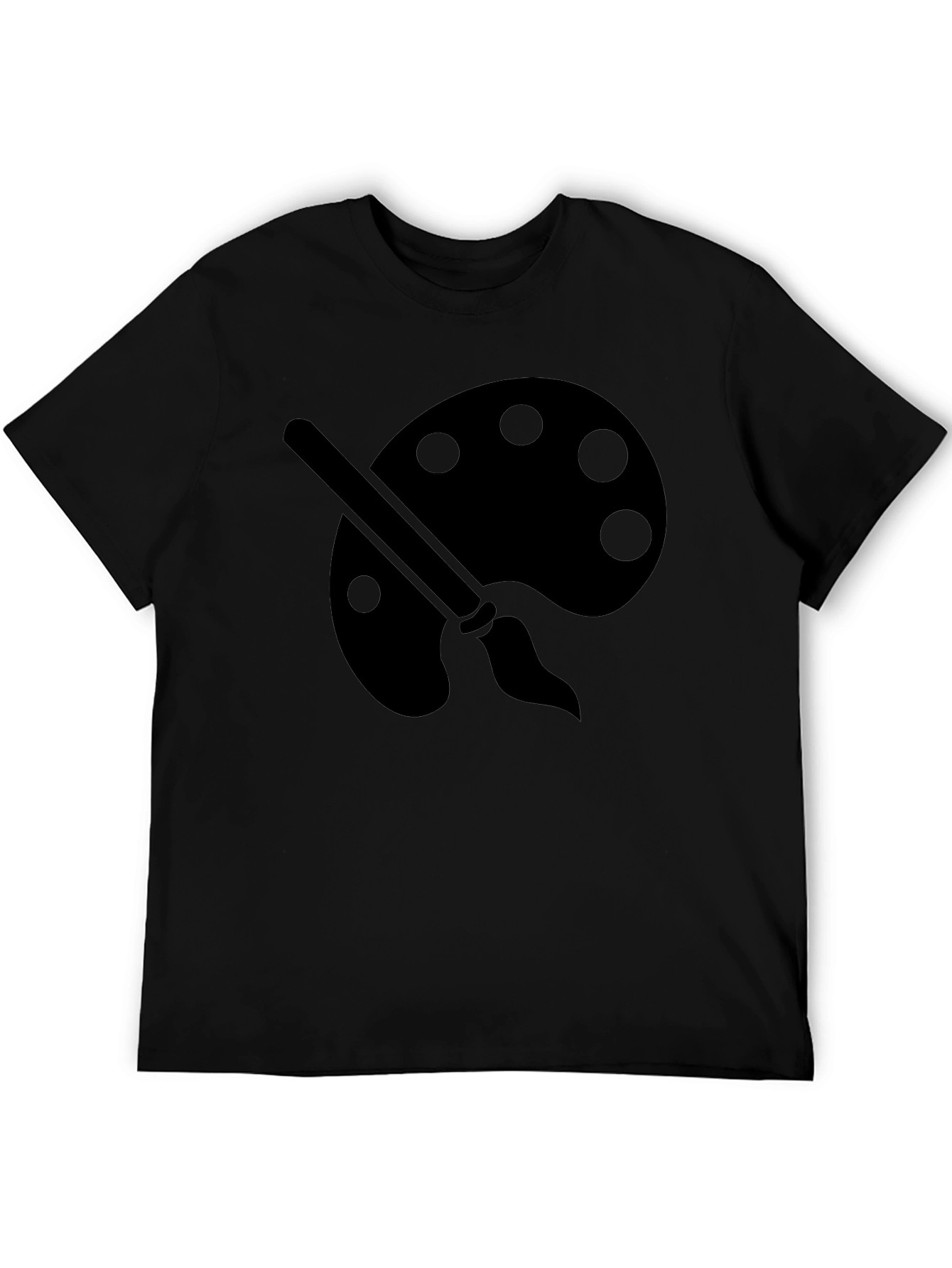Artist Palette Graphic Tee - Black Cotton Crewneck T-Shirt