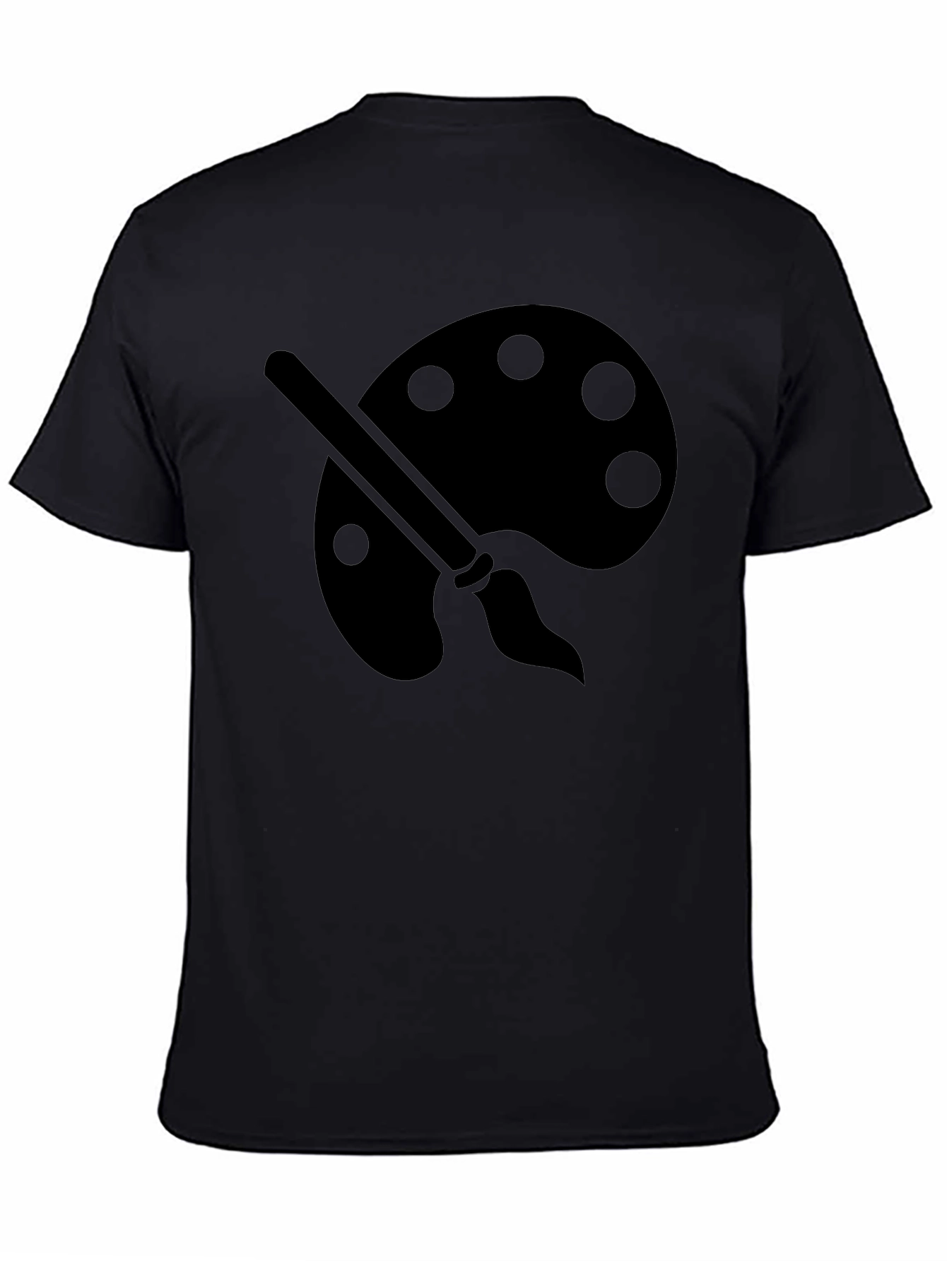 Artist Palette Graphic Tee - Black Cotton Crewneck T-Shirt
