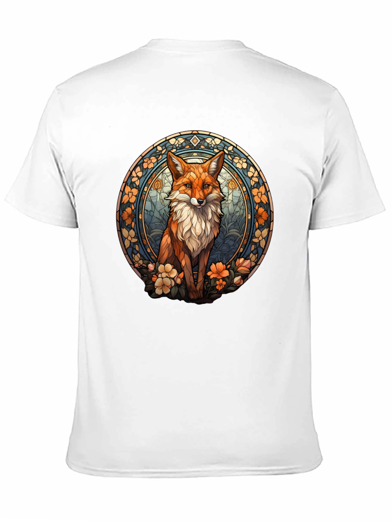 Fox Art T-Shirt - Black Cotton Blend