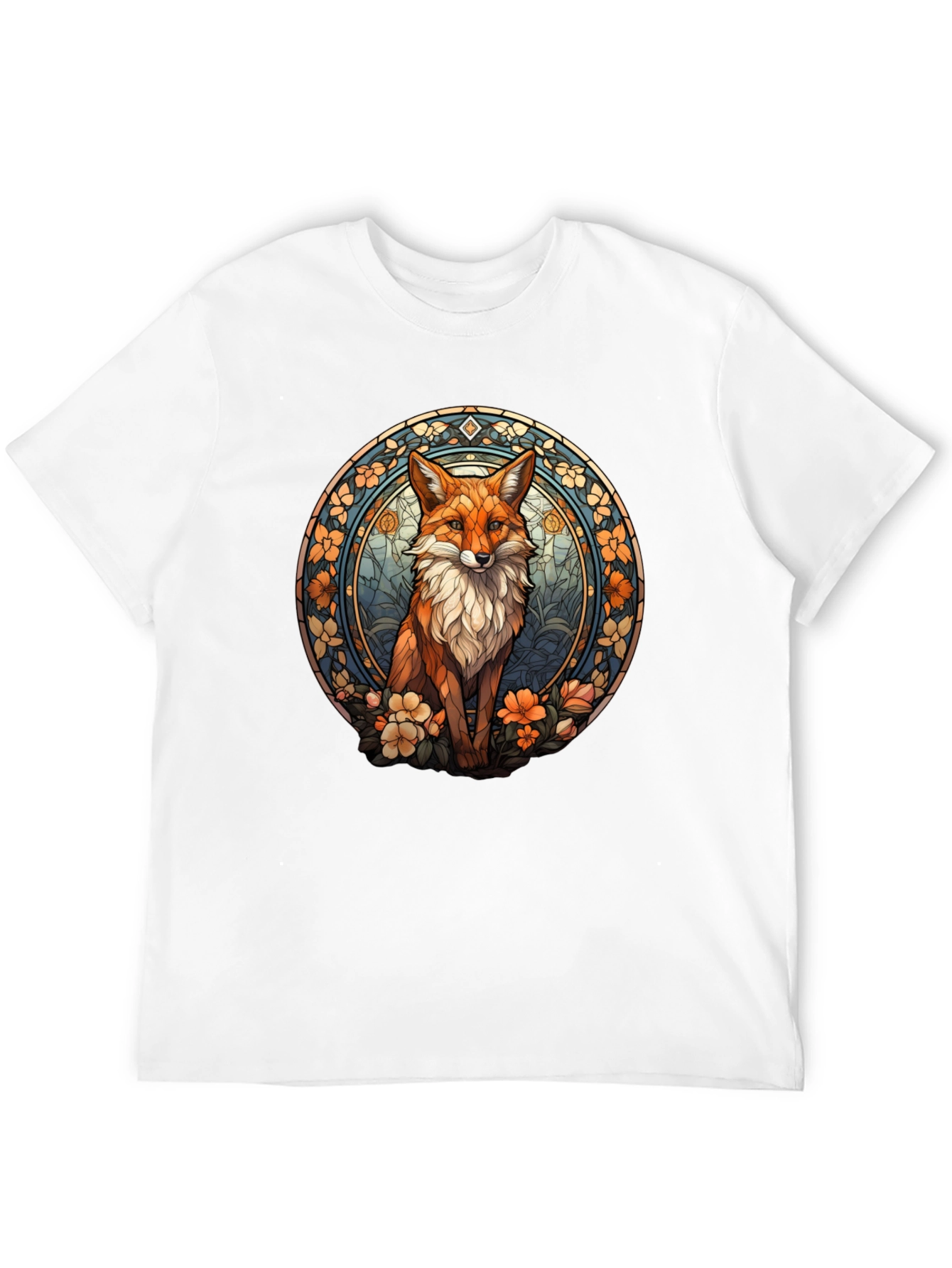 Fox Art T-Shirt - Black Cotton Blend