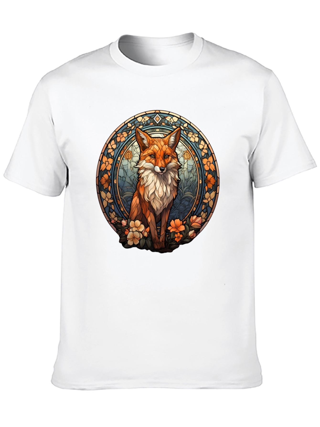 Fox Art T-Shirt - Black Cotton Blend