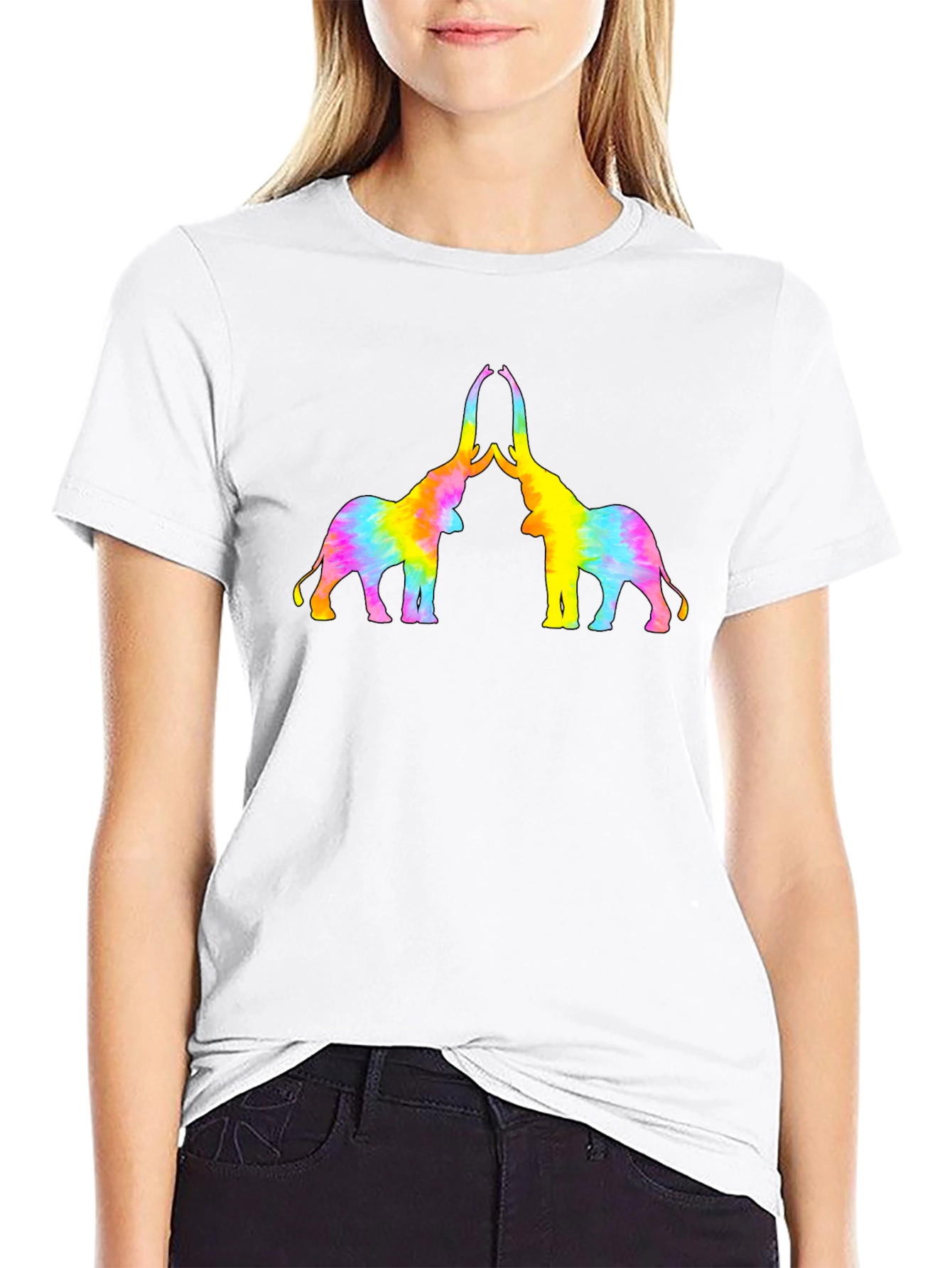 Tie-Dye Elephant Graphic T-Shirt