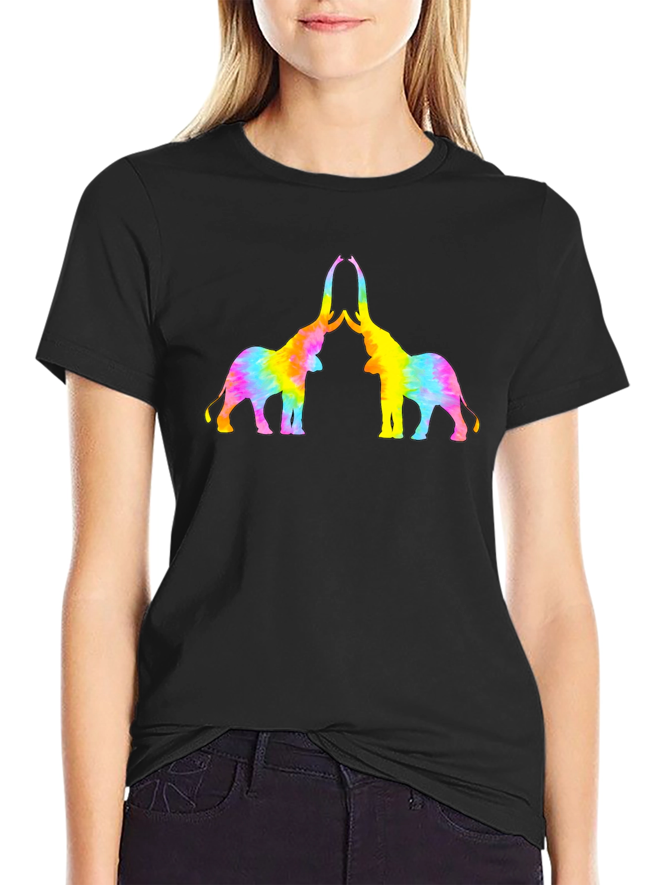 Tie-Dye Elephant Graphic T-Shirt