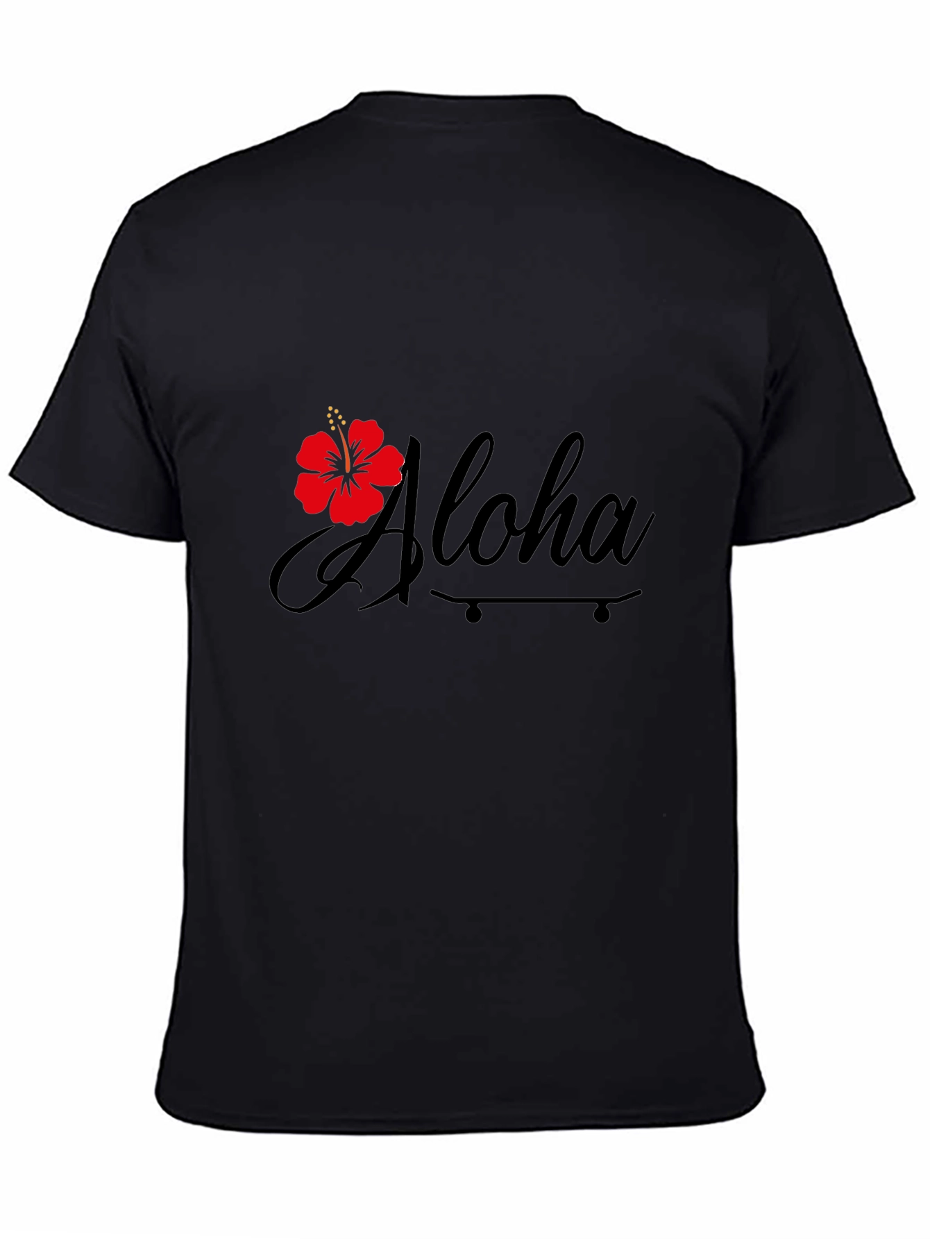 Aloha Hibiscus Graphic Black T-Shirt