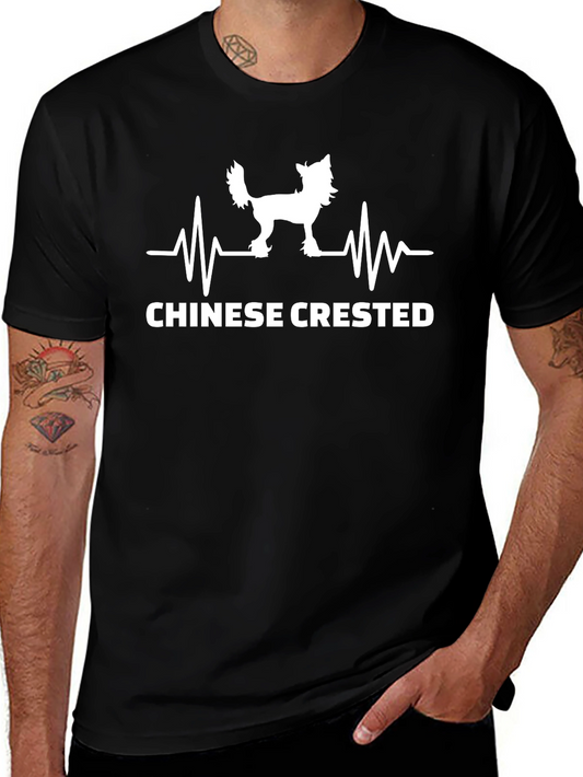 Chinese Crested Heartbeat T-Shirt - Dog Lover Tee
