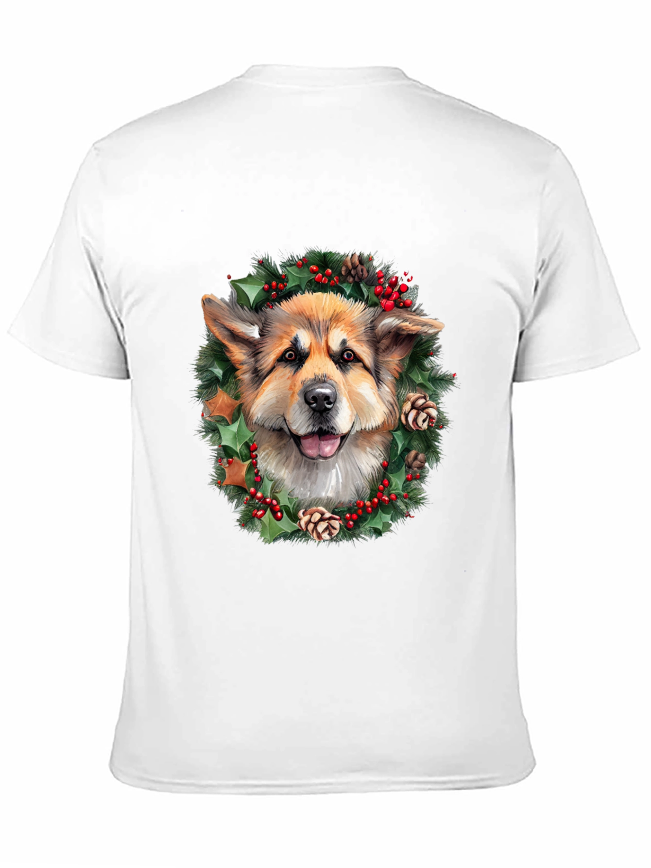 Festive Dog Wreath Graphic Tee