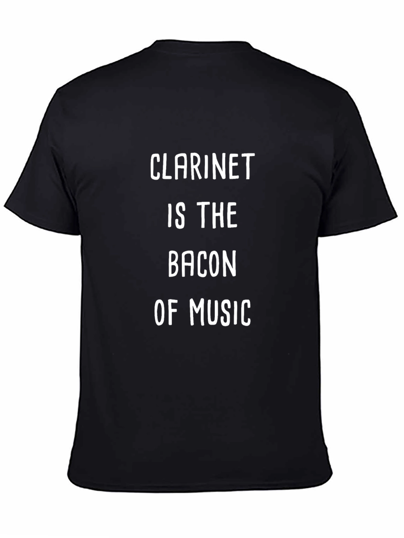 Clarinet Bacon of Music Black T-Shirt
