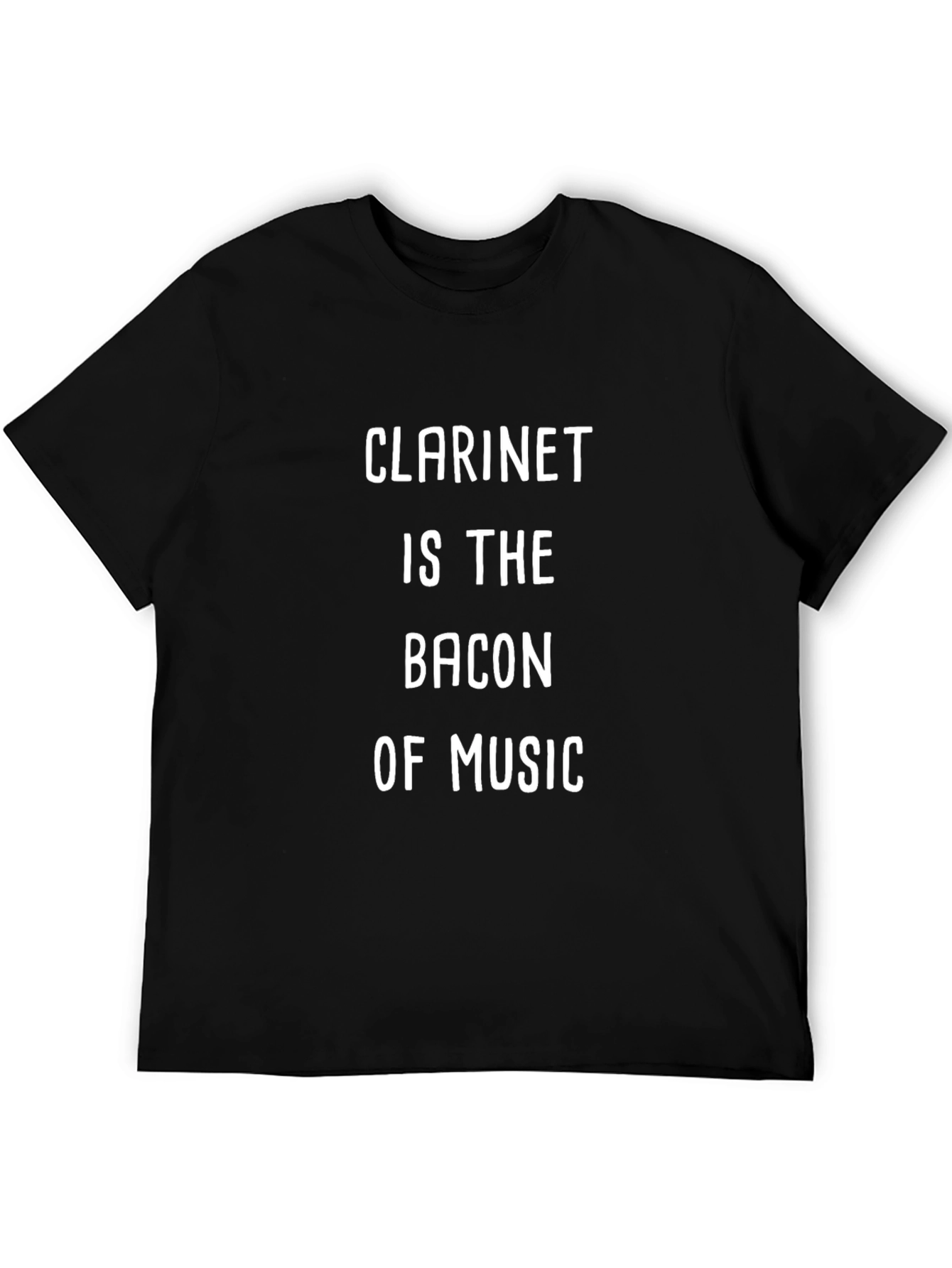 Clarinet Bacon of Music Black T-Shirt