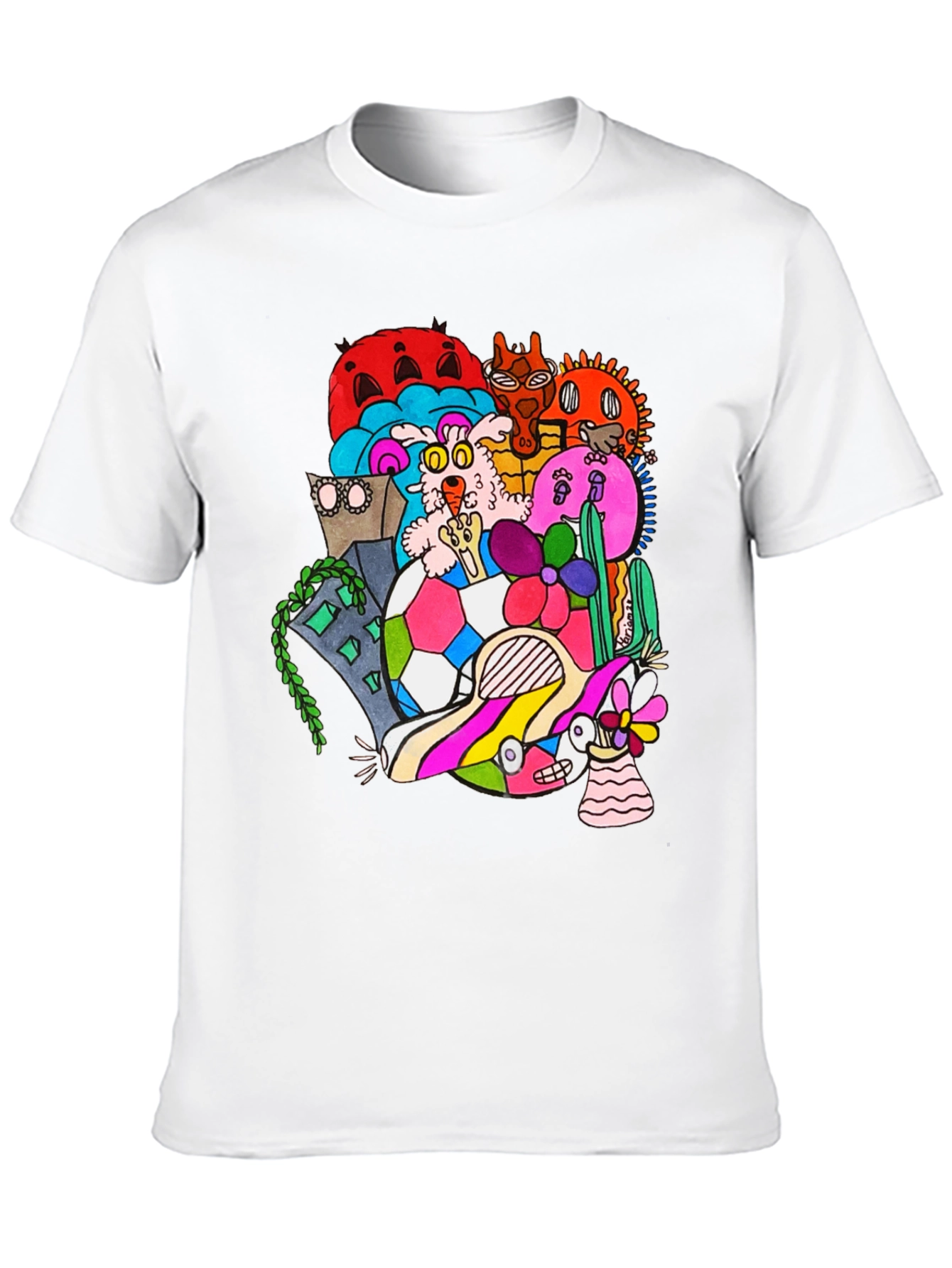 Funky Doodle Graphic Tee - Black Casual T-Shirt
