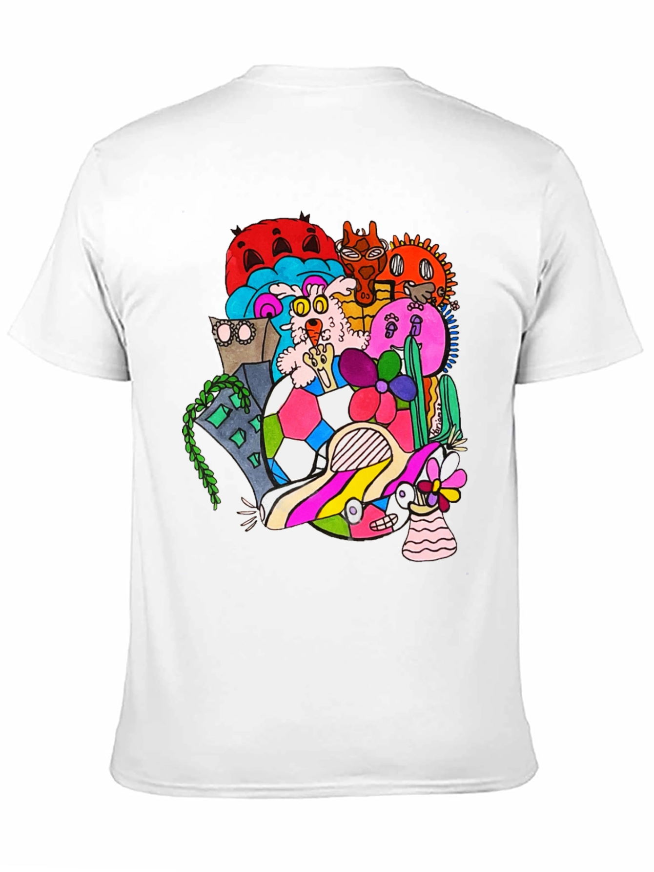 Funky Doodle Graphic Tee - Black Casual T-Shirt