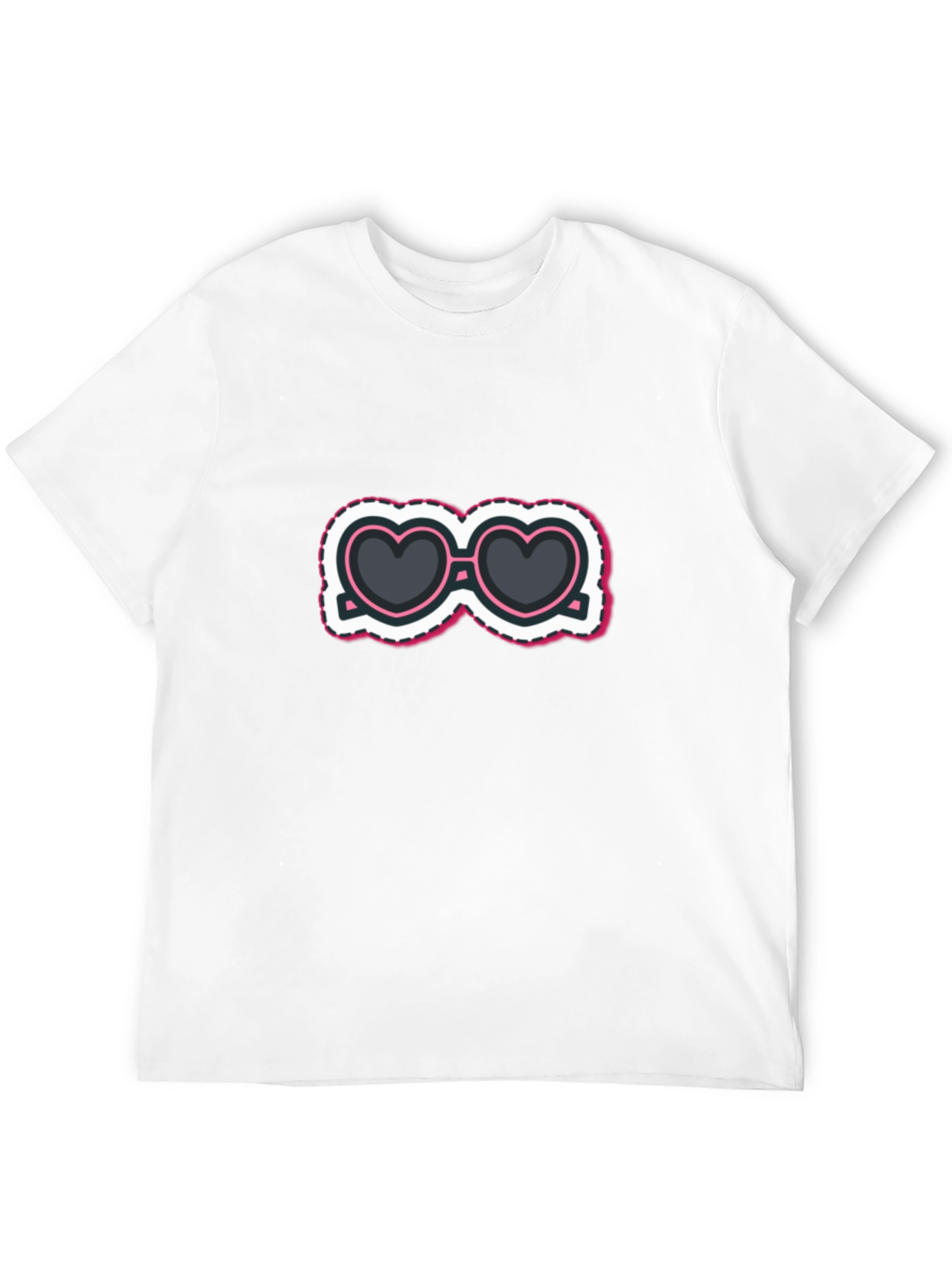 Heart Sunglasses Graphic Tee - Stylish Black T-Shirt