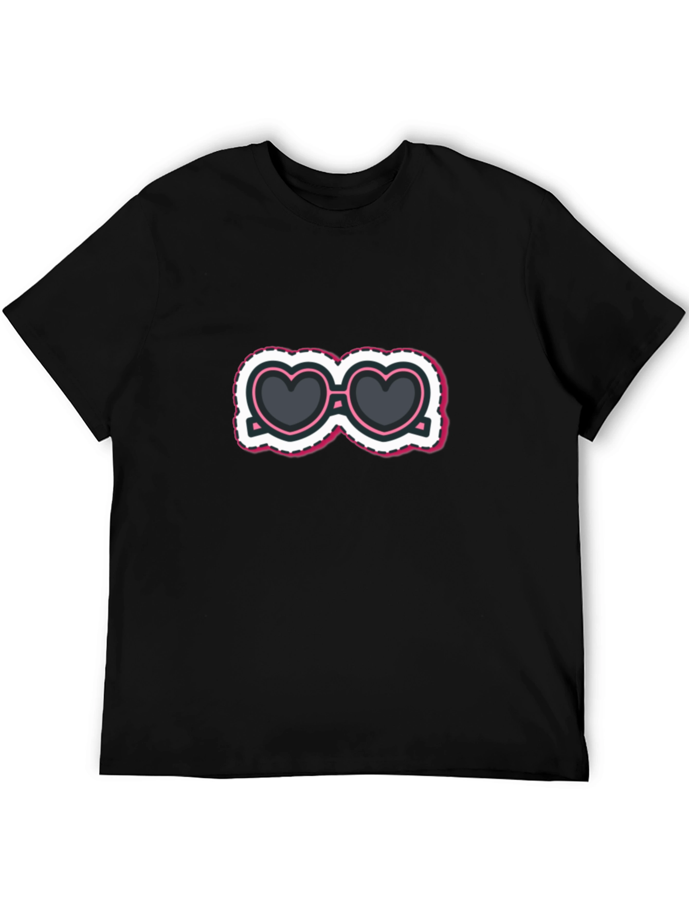 Heart Sunglasses Graphic Tee - Stylish Black T-Shirt