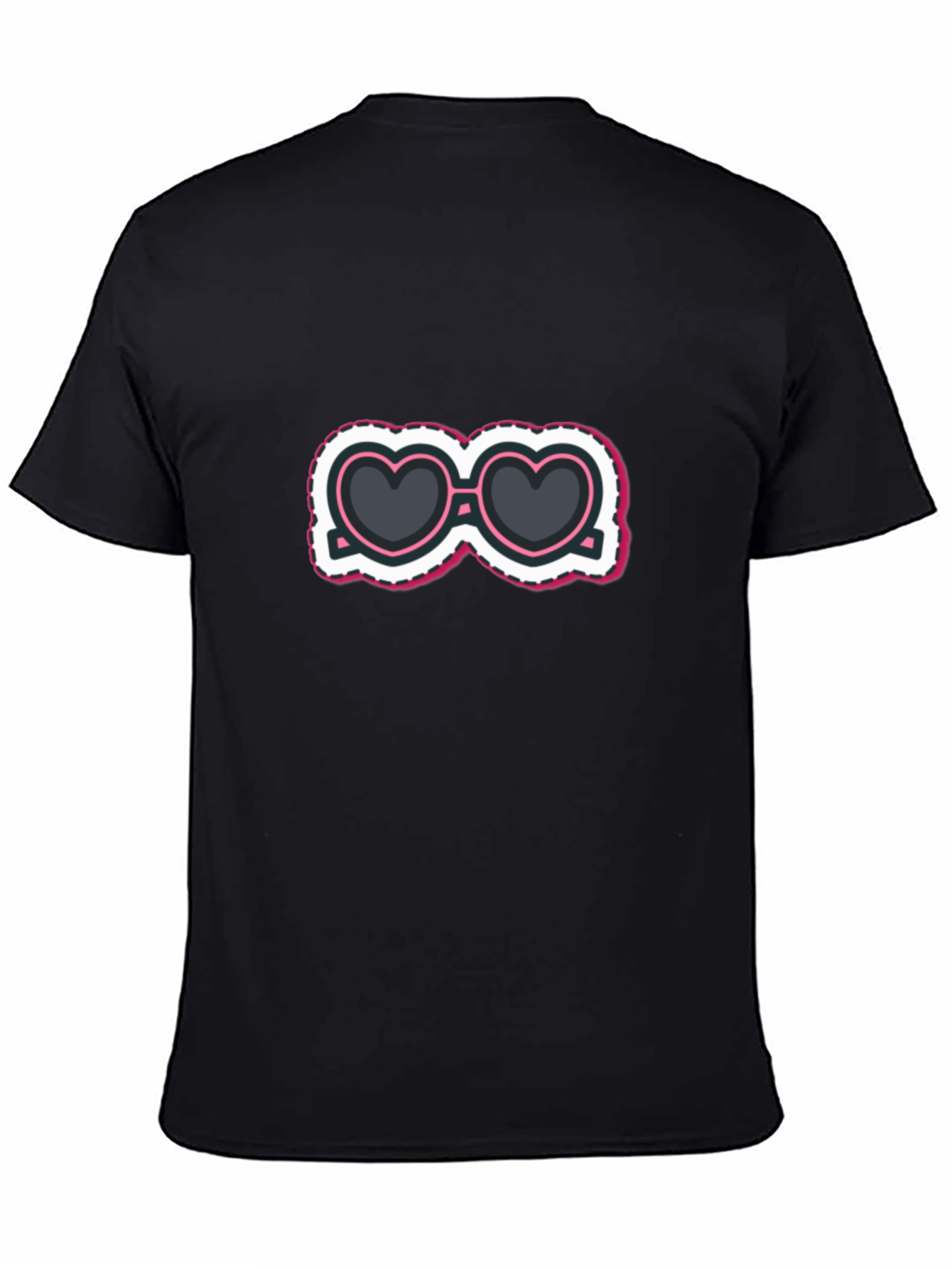 Heart Sunglasses Graphic Tee - Stylish Black T-Shirt