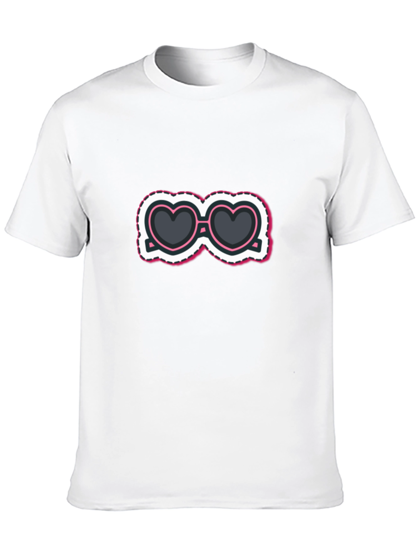 Heart Sunglasses Graphic Tee - Stylish Black T-Shirt